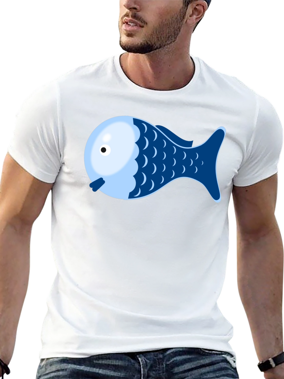 Fish Graphic Tee - Novelty Shirt