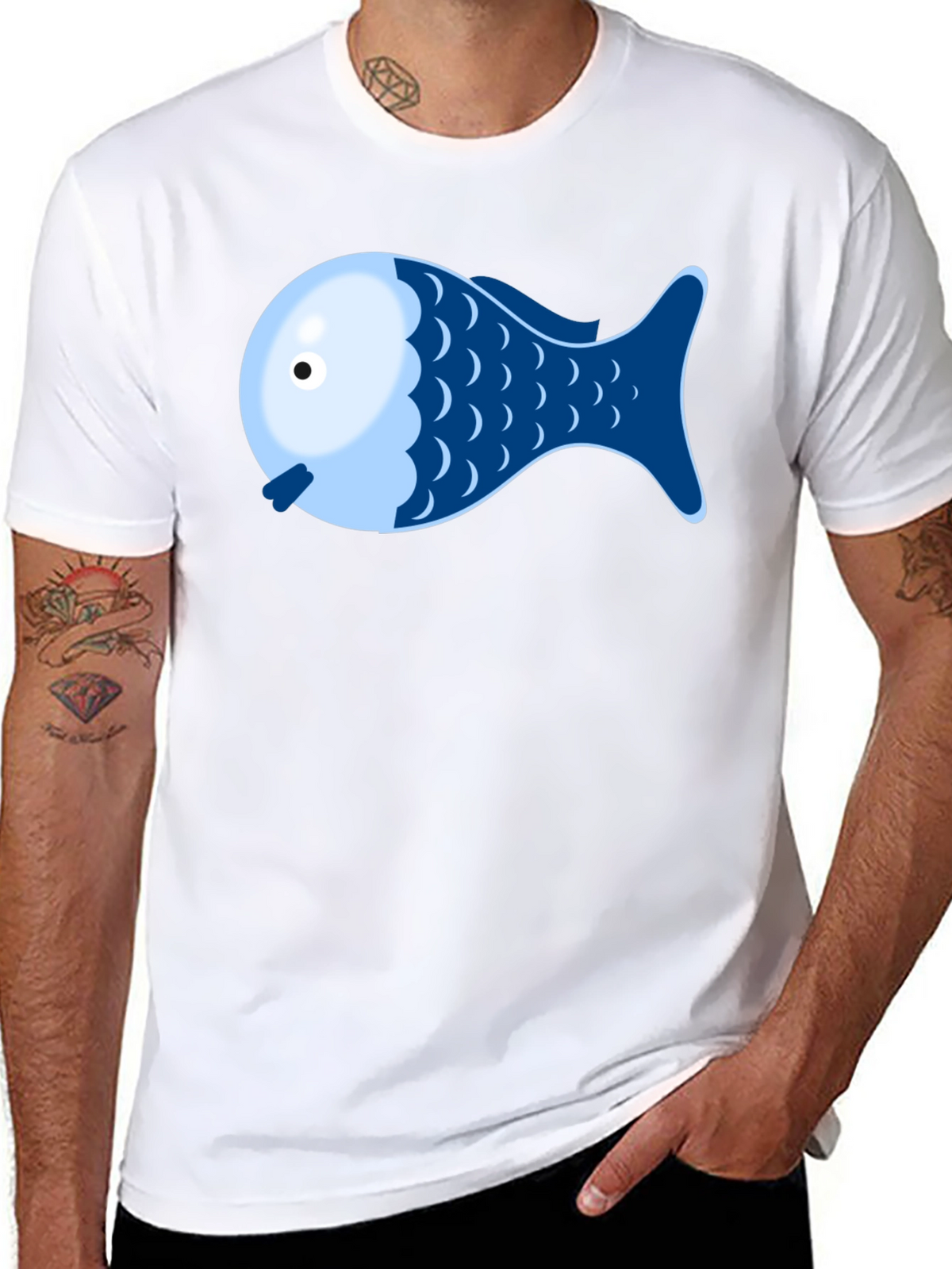 Fish Graphic Tee - Novelty Shirt