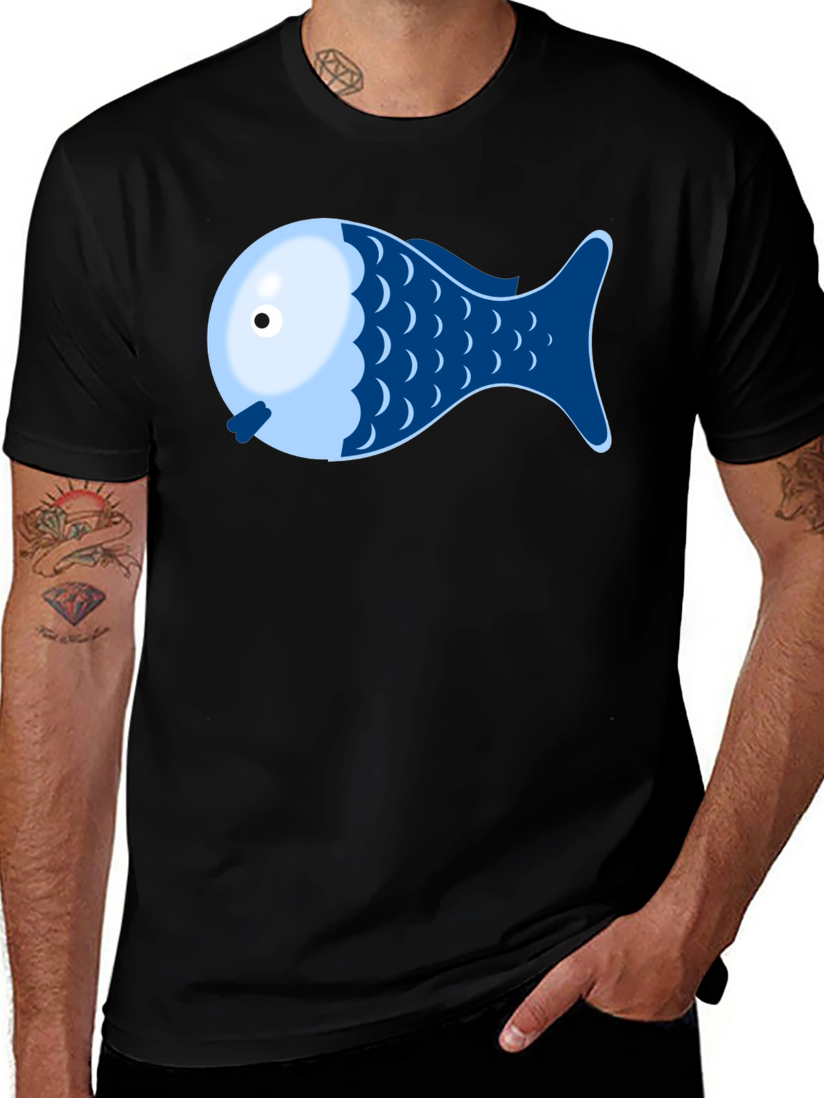 Fish Graphic Tee - Novelty Shirt