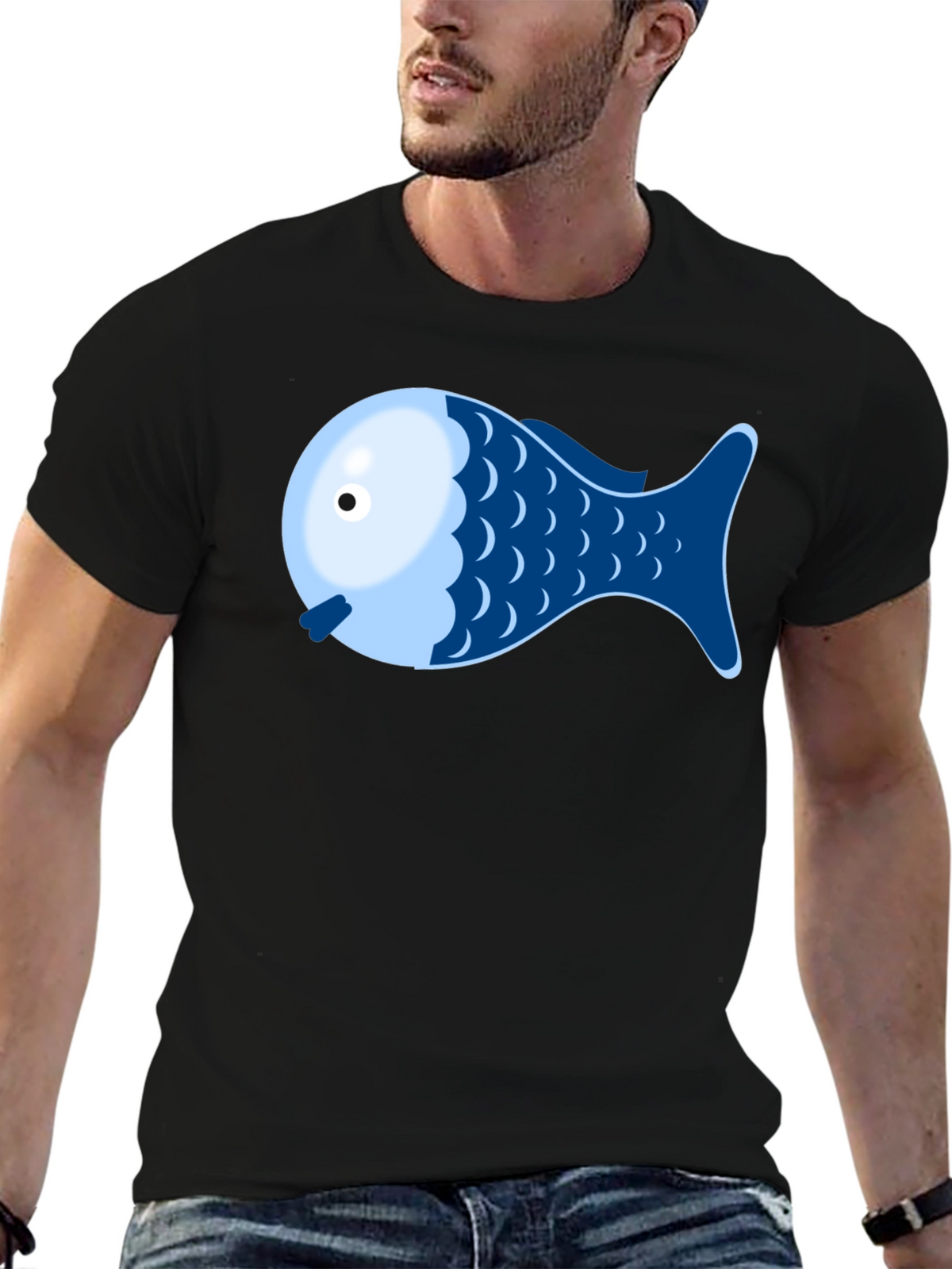 Fish Graphic Tee - Novelty Shirt