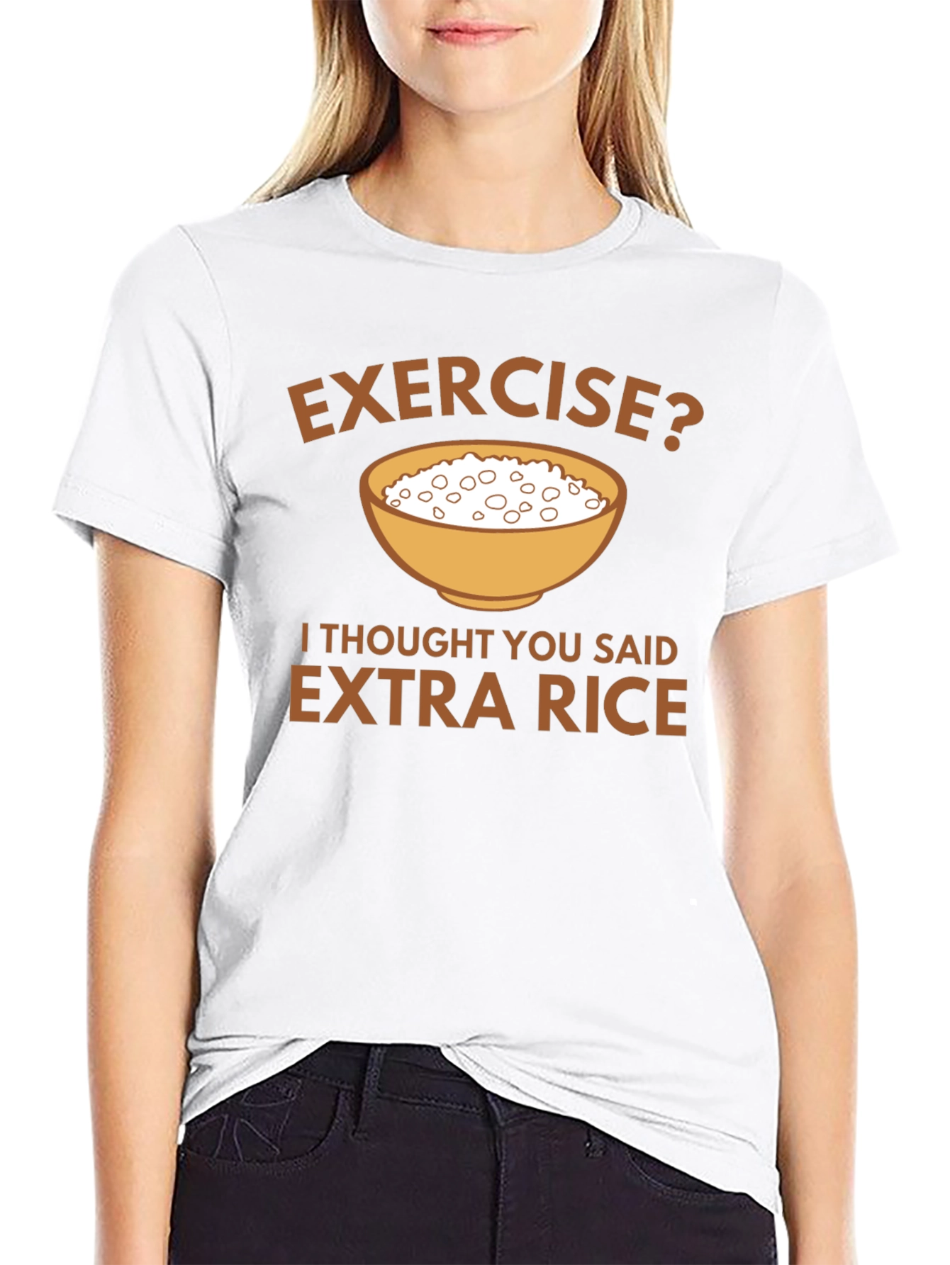Exercise? Extra Rice Graphic T-Shirt