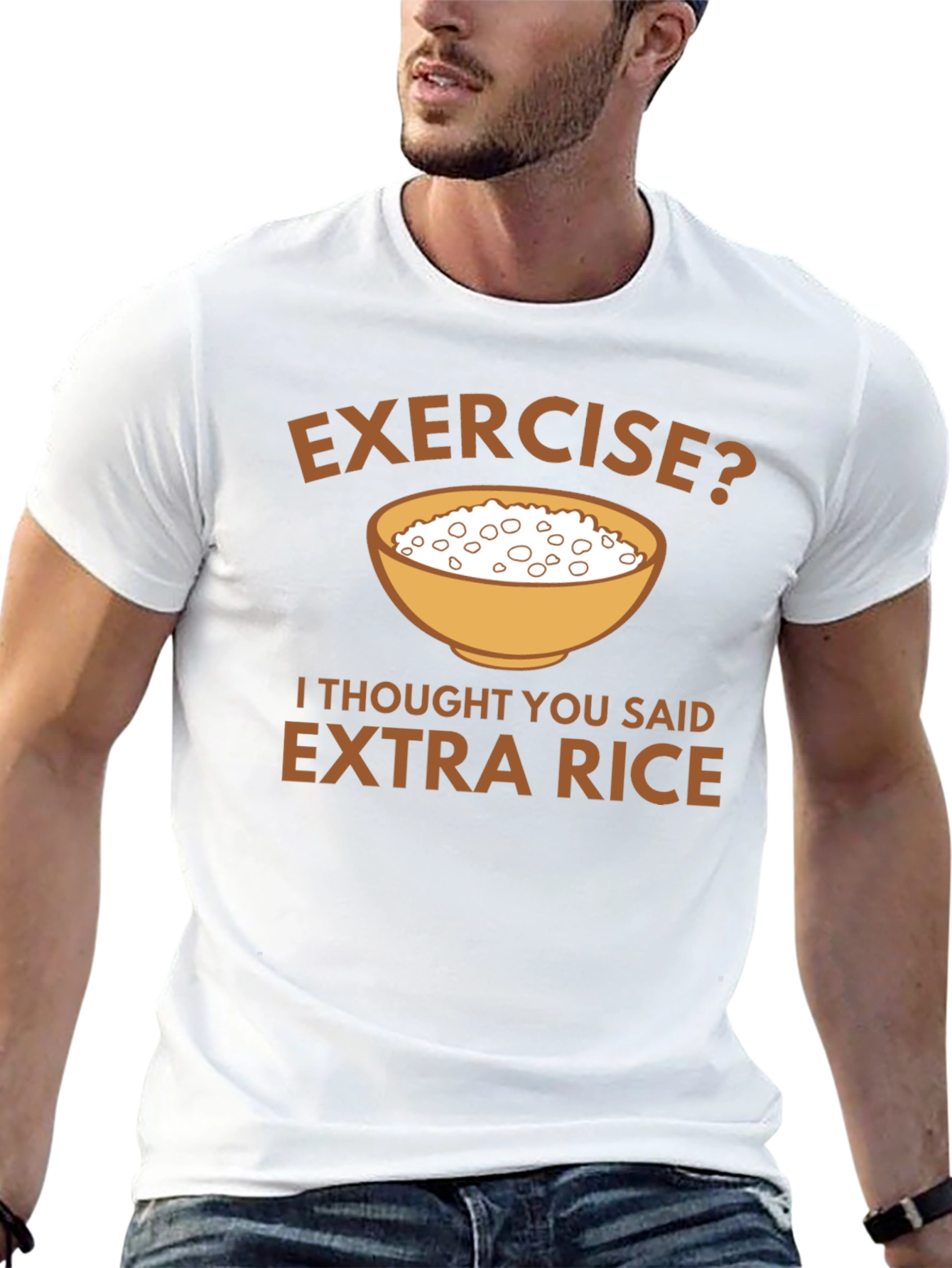 Exercise? Extra Rice Graphic T-Shirt