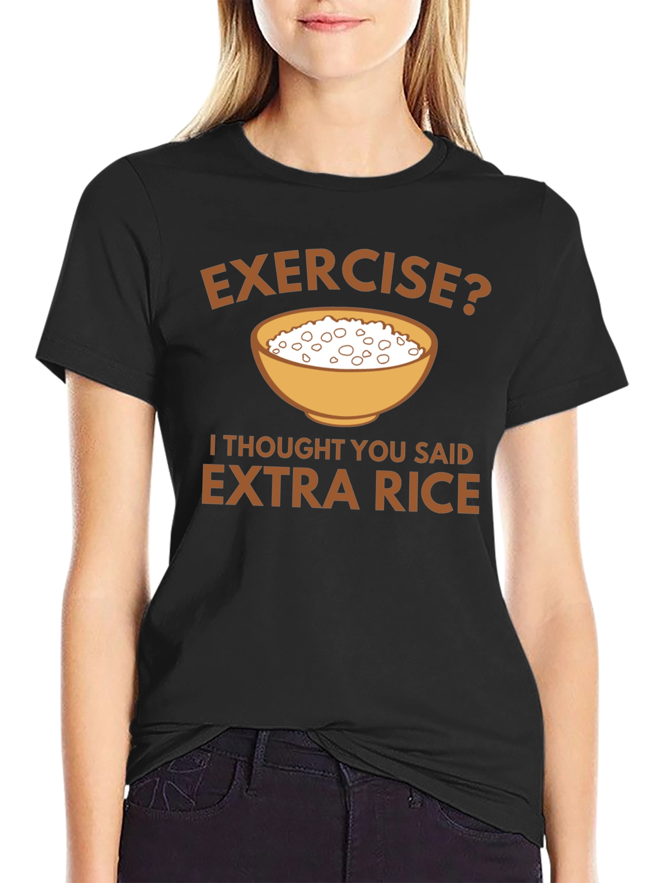 Exercise? Extra Rice Graphic T-Shirt