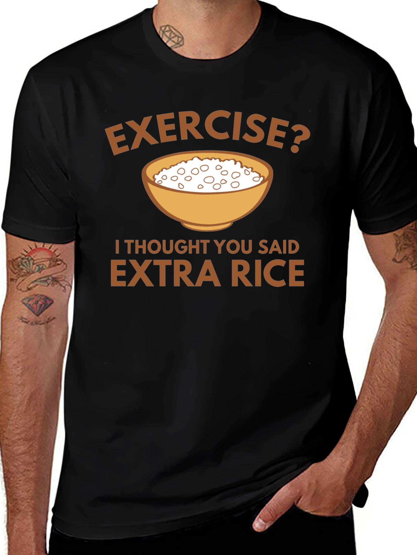 Exercise? Extra Rice Graphic T-Shirt
