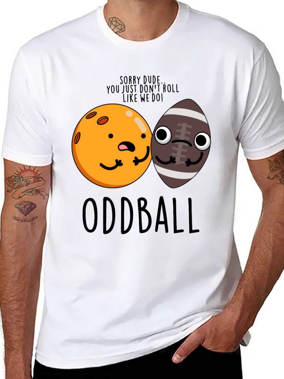 Oddball Graphic T-Shirt - Funny Cartoon Balls Tee