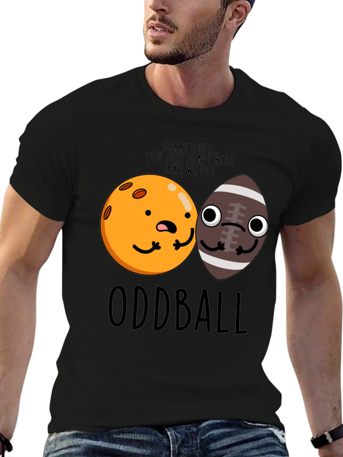 Oddball Graphic T-Shirt - Funny Cartoon Balls Tee
