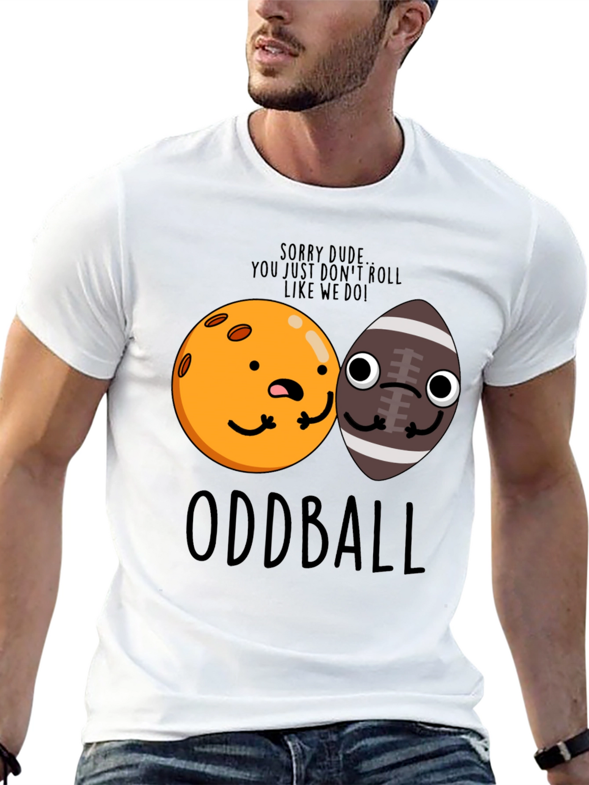 Oddball Graphic T-Shirt - Funny Cartoon Balls Tee