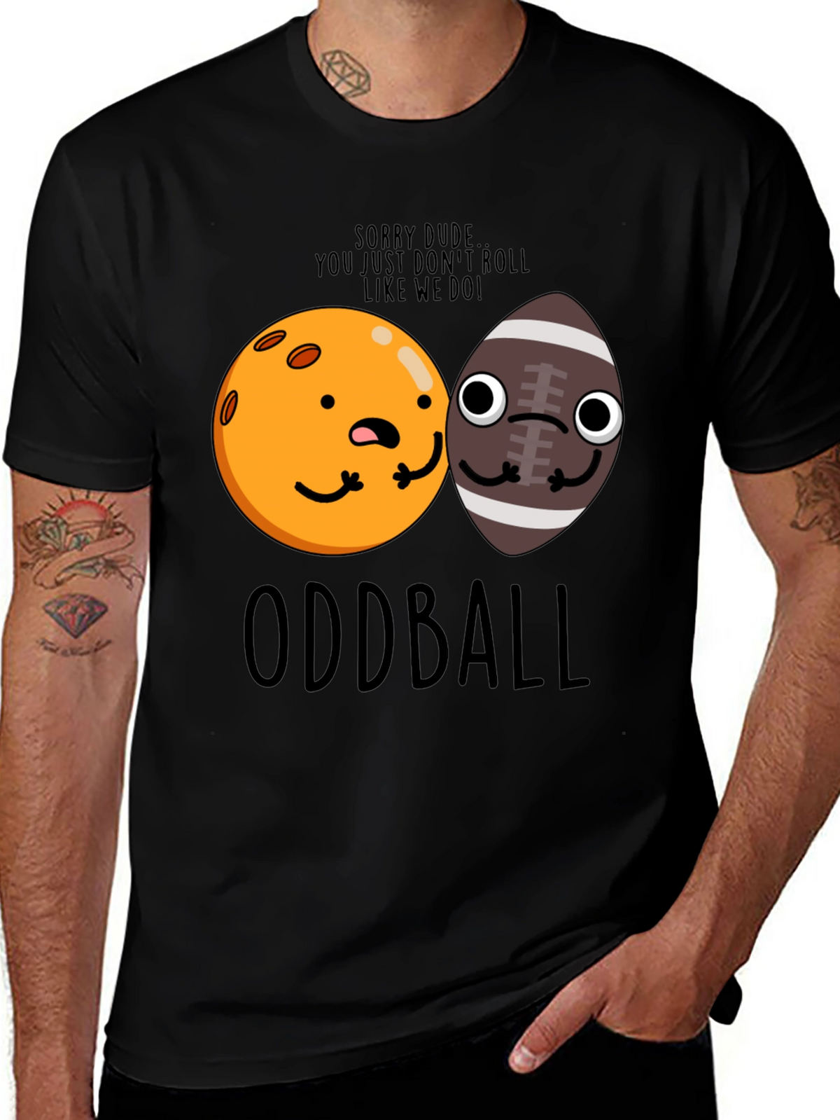 Oddball Graphic T-Shirt - Funny Cartoon Balls Tee