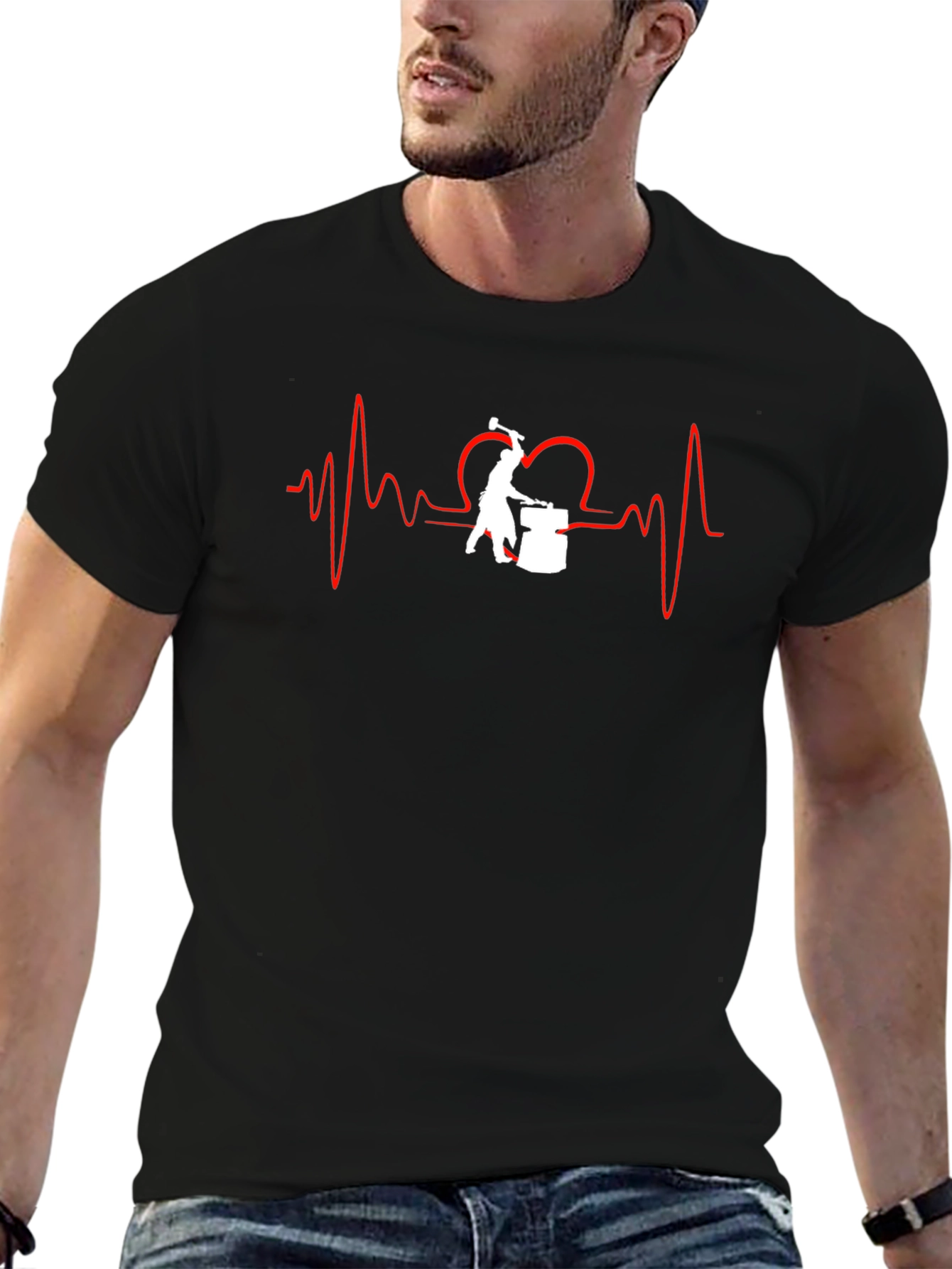Blacksmith Heartbeat T-Shirt - Forging Passion