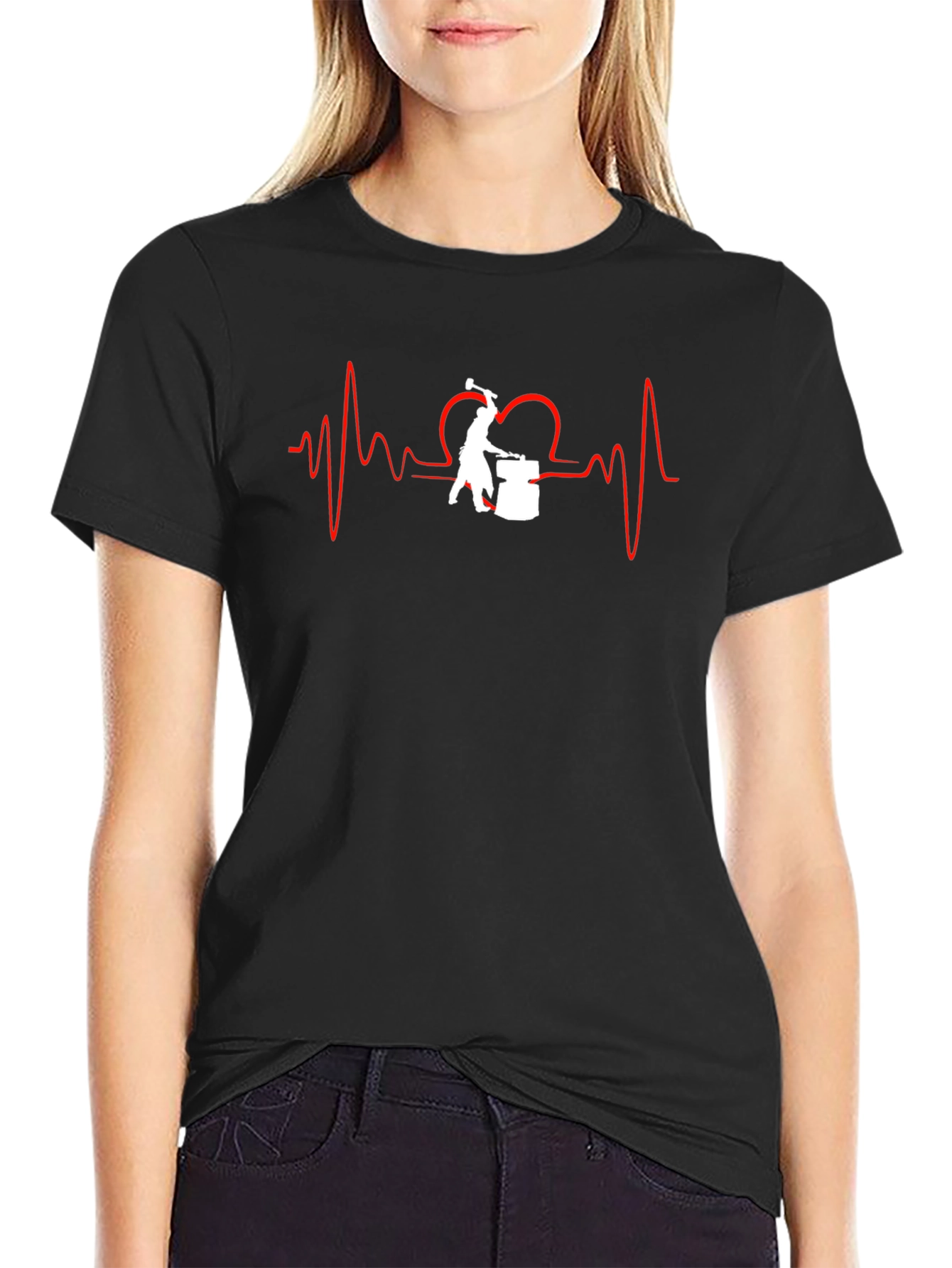 Blacksmith Heartbeat T-Shirt - Forging Passion