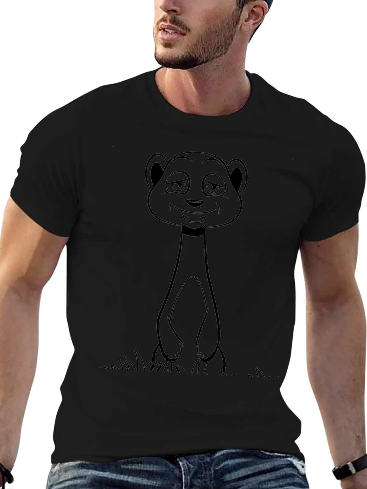 Meerkat Graphic T-Shirt - Black