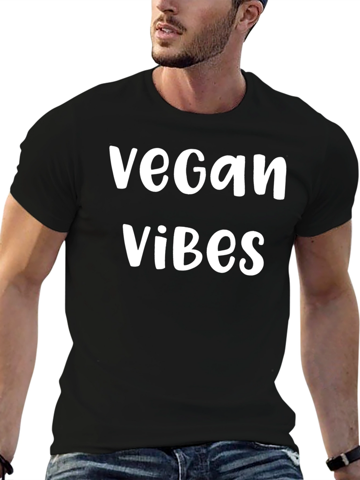 Vegan Vibes Graphic Tee - Black Casual Shirt