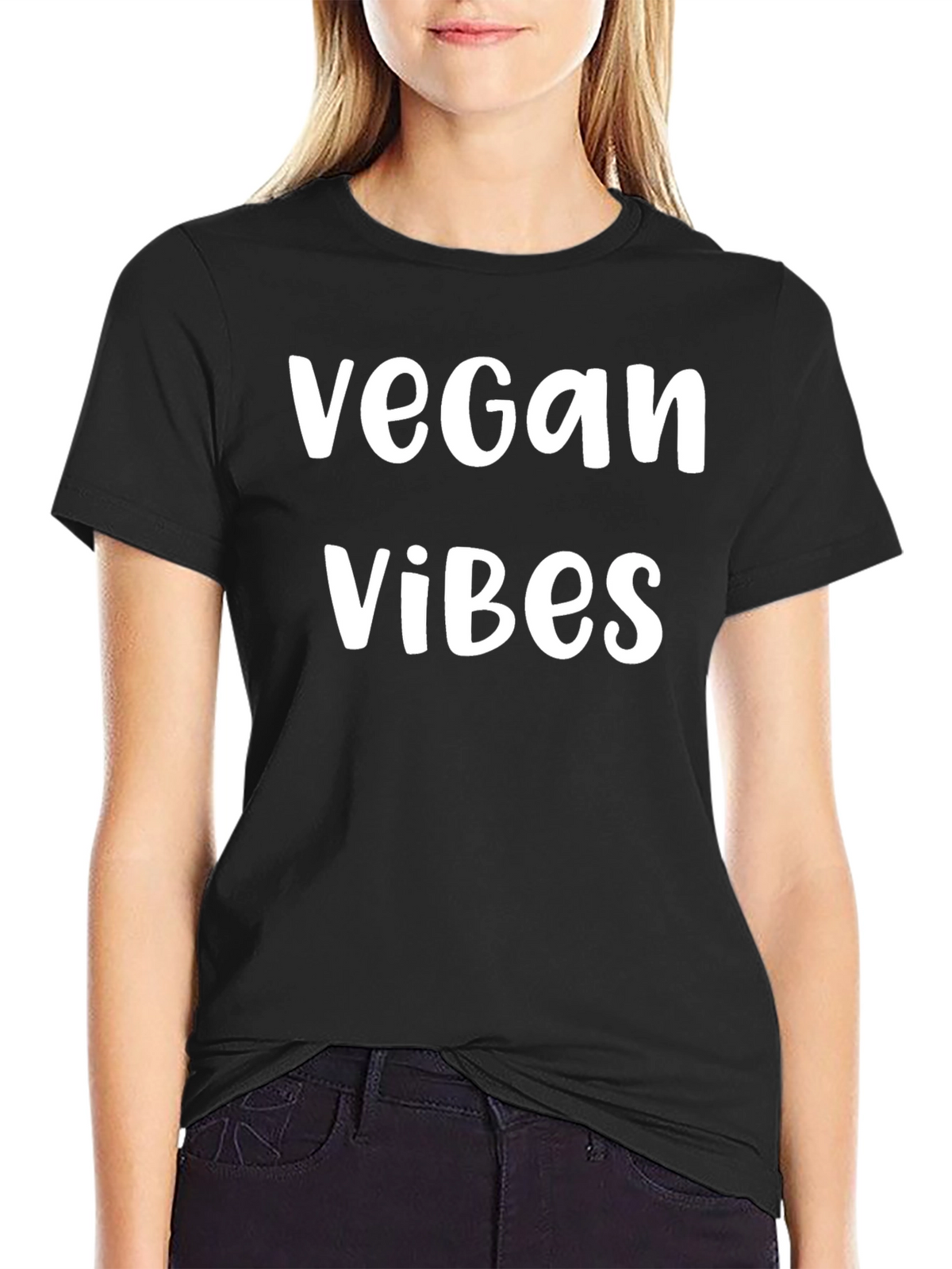 Vegan Vibes Graphic Tee - Black Casual Shirt