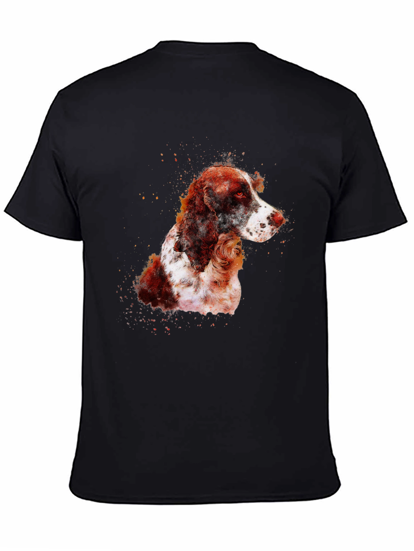 Dog Portrait Graphic Tee - Mens Black T-Shirt