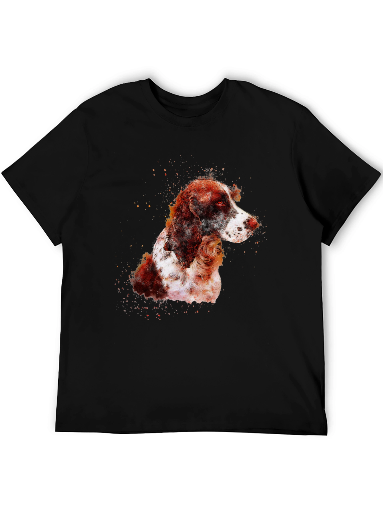 Dog Portrait Graphic Tee - Mens Black T-Shirt