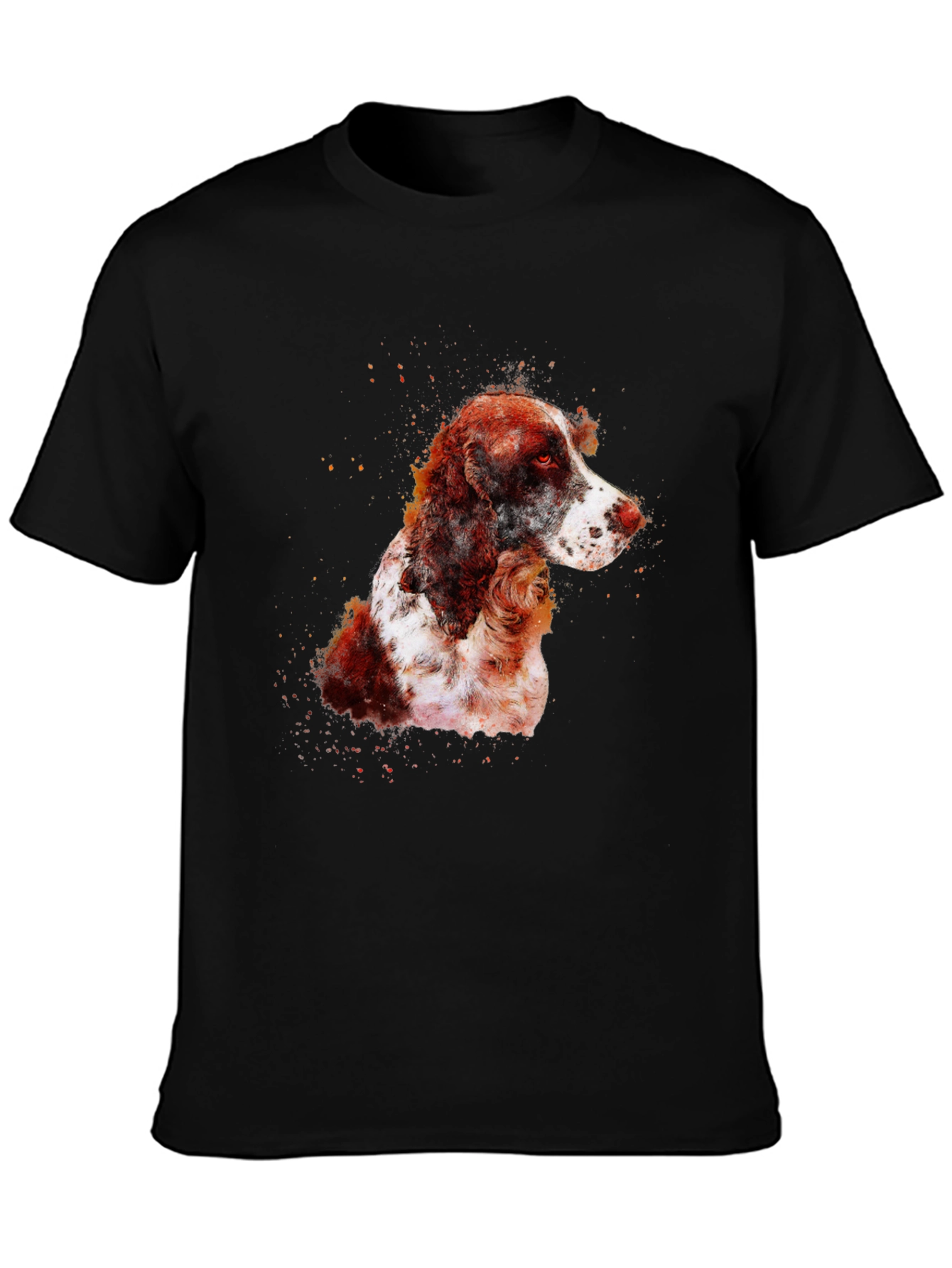 Dog Portrait Graphic Tee - Mens Black T-Shirt