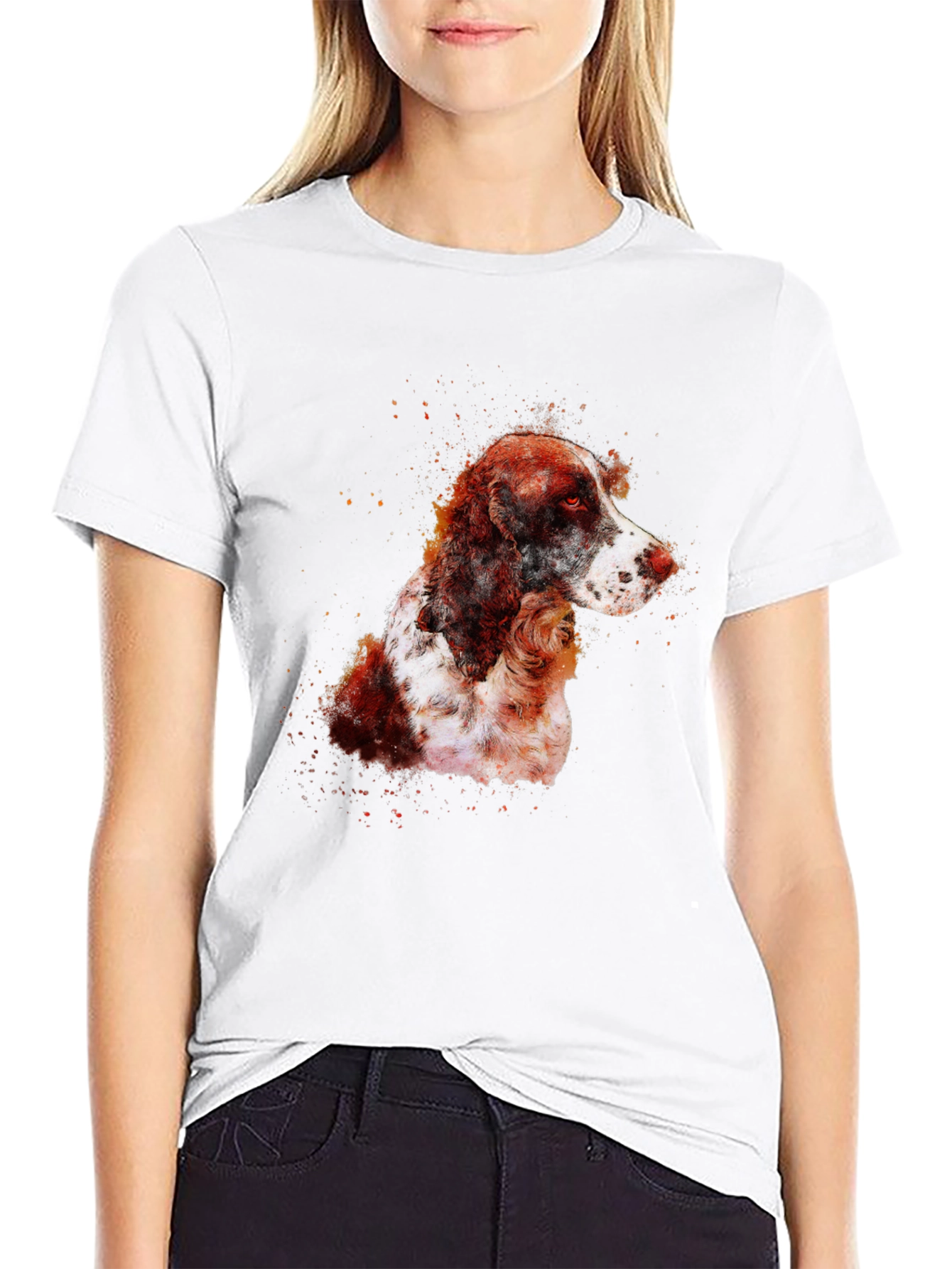 Dog Portrait Graphic Tee - Mens Black T-Shirt