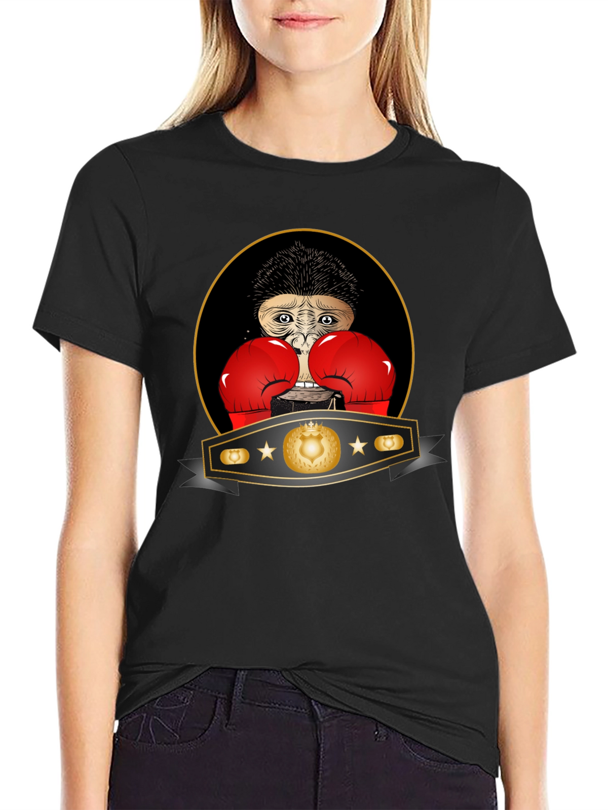 Boxing Monkey T-Shirt: Champion Style Funny Graphic Tee