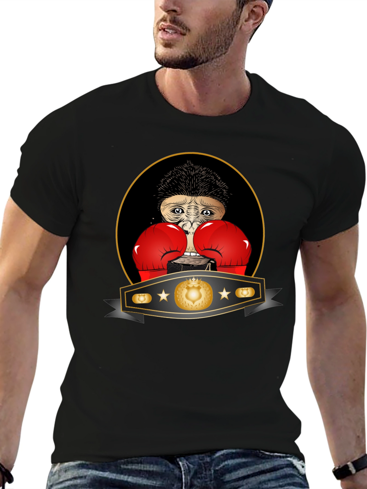 Boxing Monkey T-Shirt: Champion Style Funny Graphic Tee