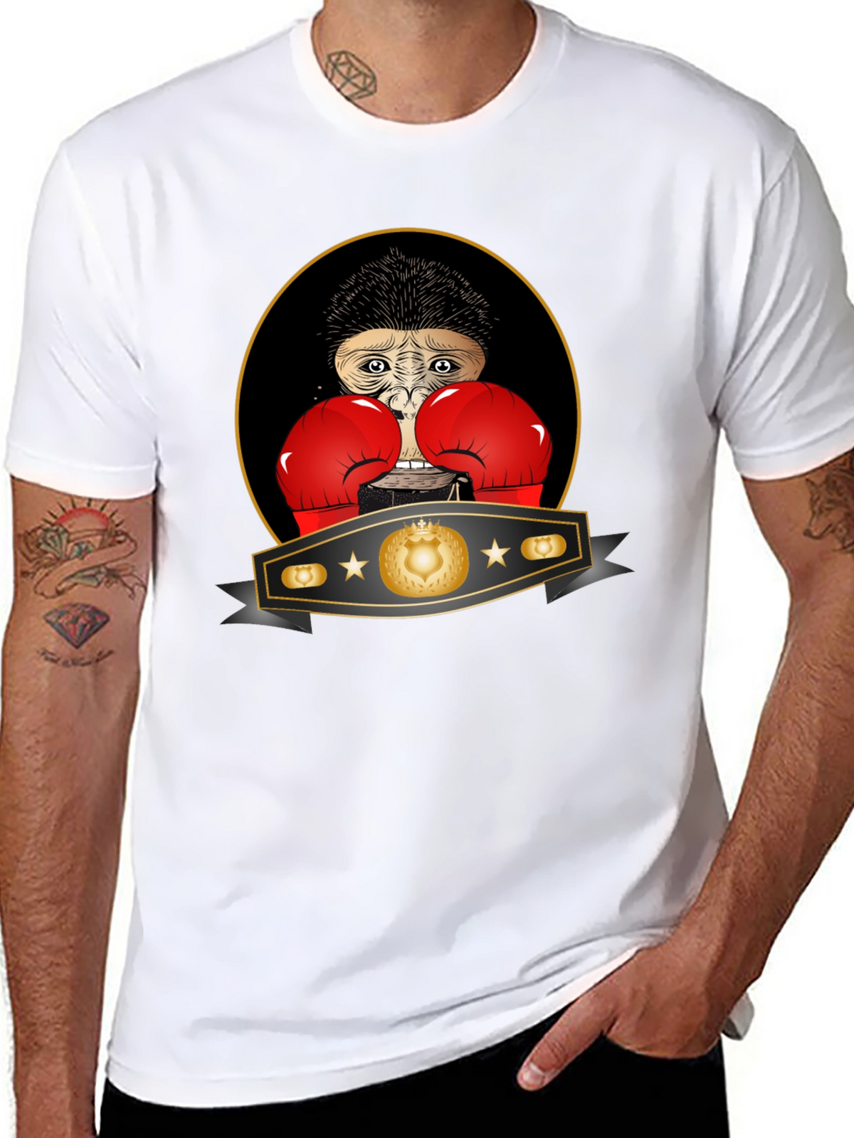 Boxing Monkey T-Shirt: Champion Style Funny Graphic Tee
