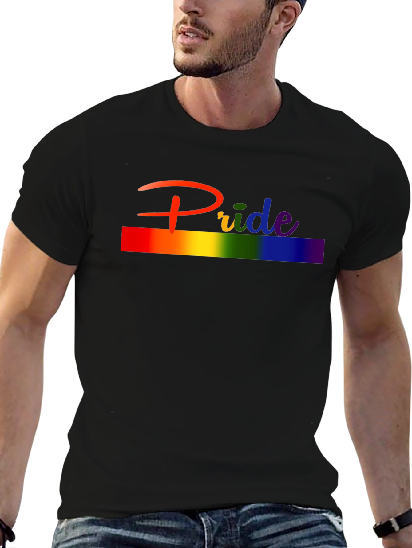 Pride Rainbow T-Shirt - Unisex Black Tee