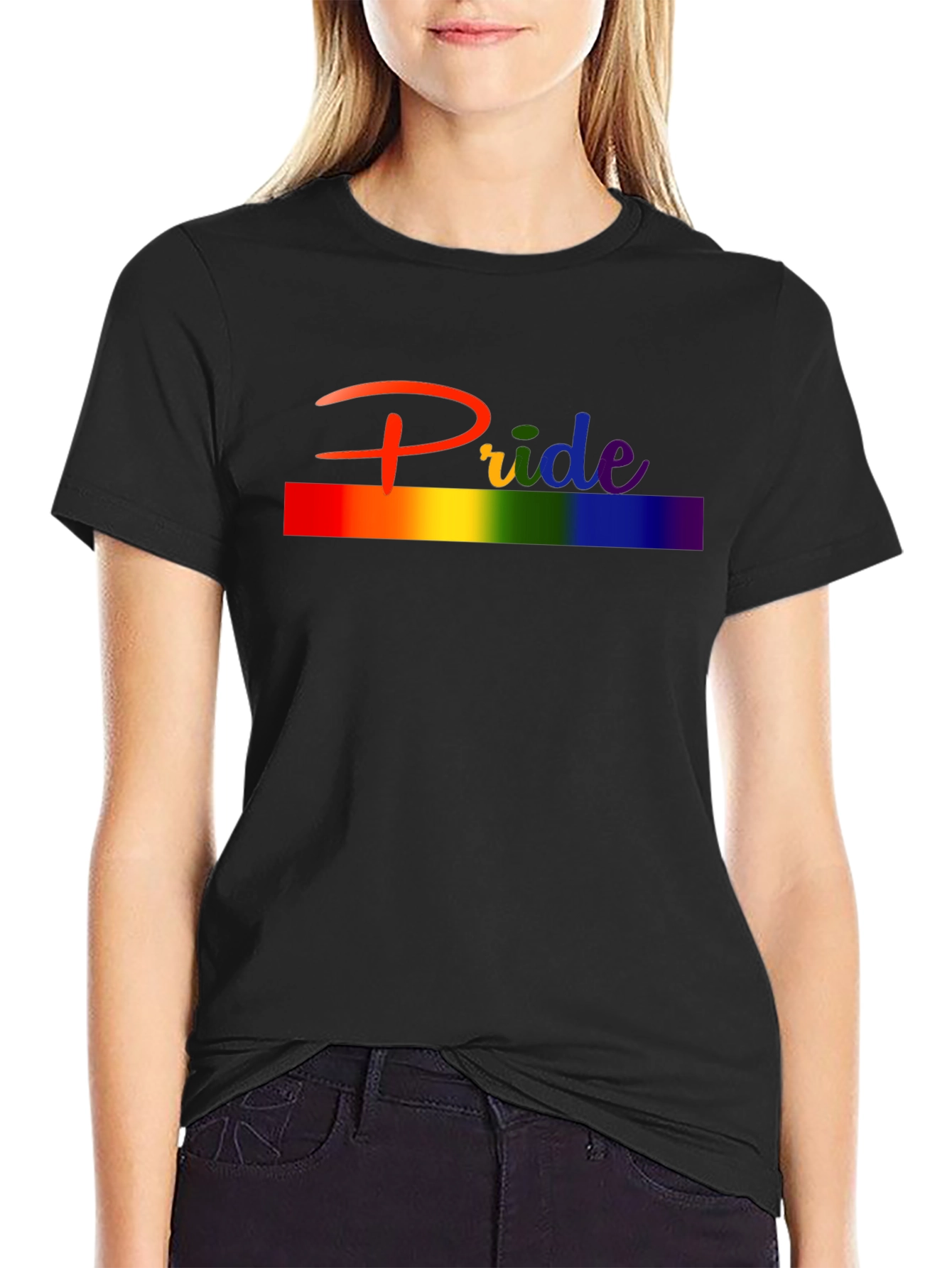 Pride Rainbow T-Shirt - Unisex Black Tee