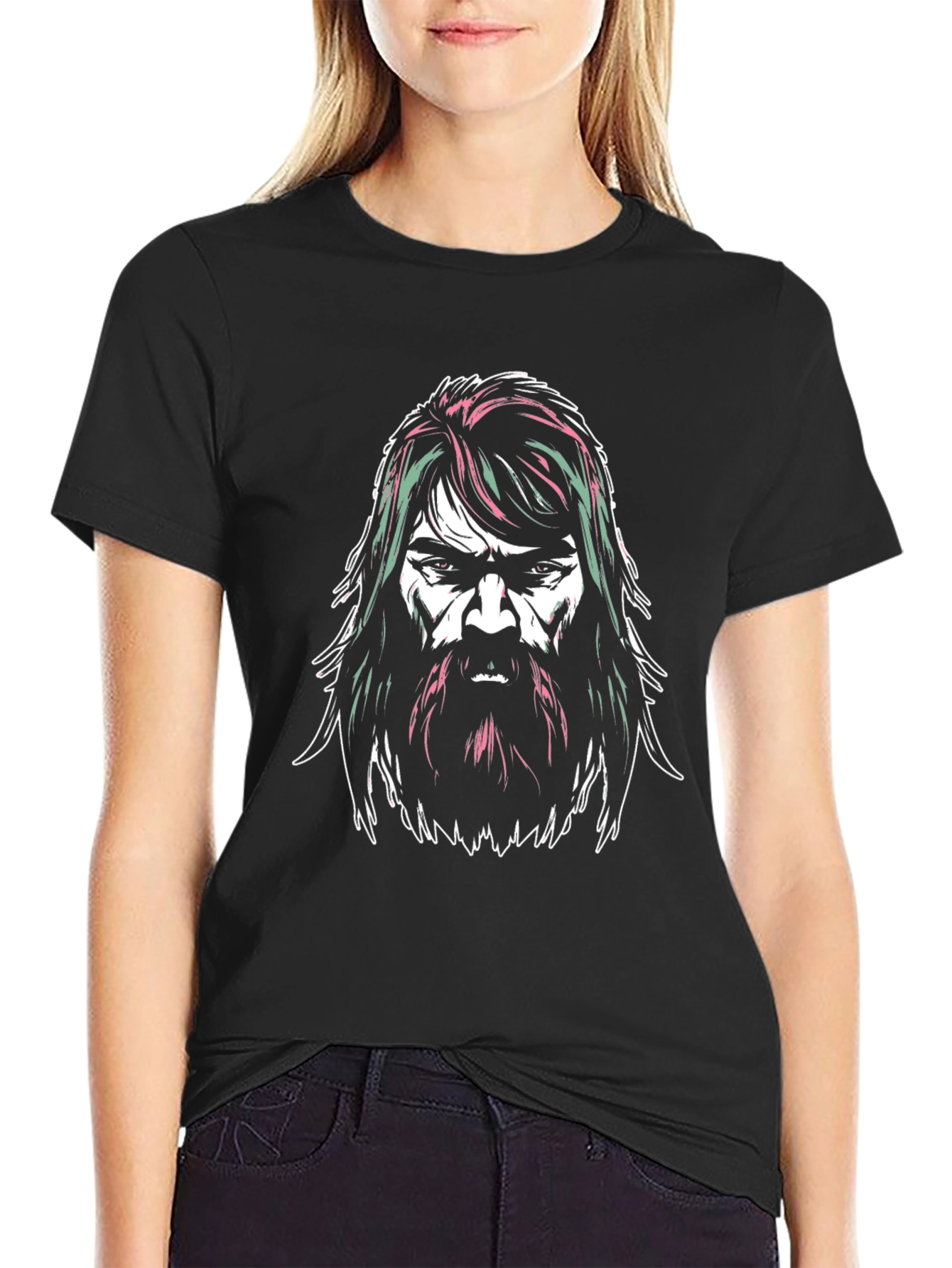 Viking Graphic Print Black T-Shirt