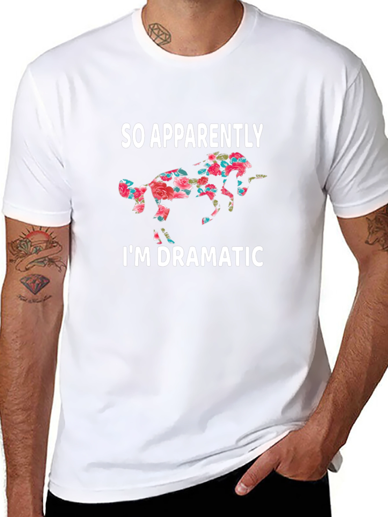 Dramatic Floral Horse T-Shirt
