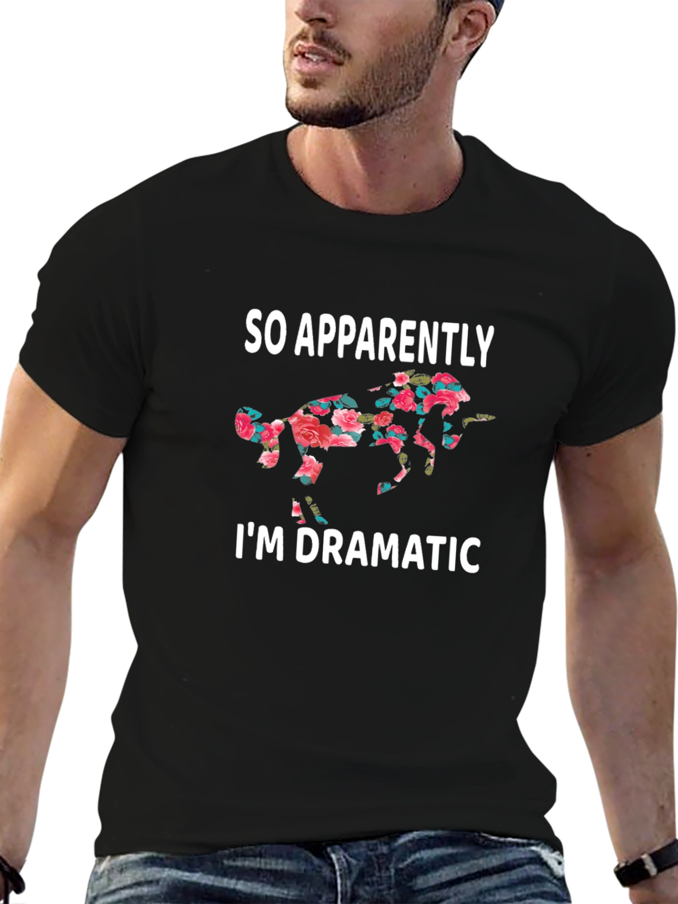 Dramatic Floral Horse T-Shirt