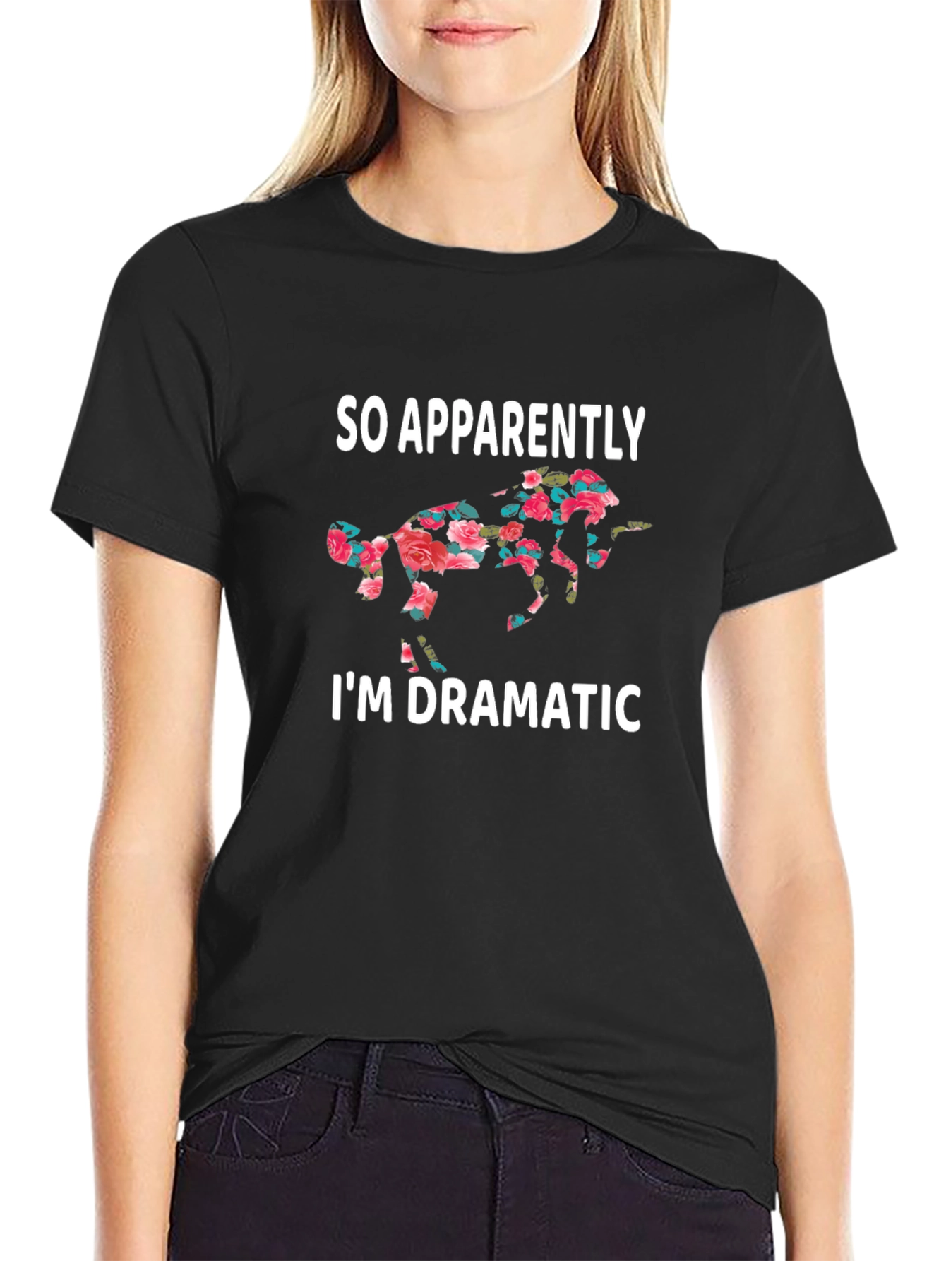 Dramatic Floral Horse T-Shirt