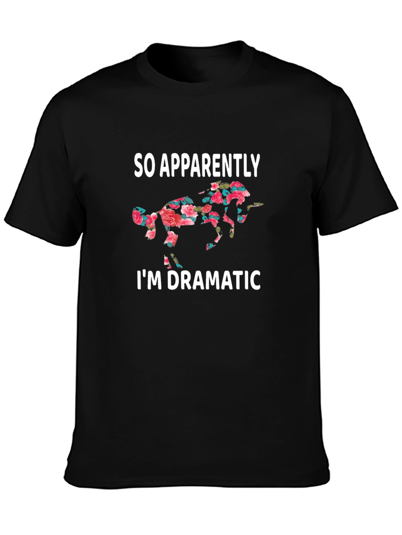 Dramatic Floral Horse T-Shirt