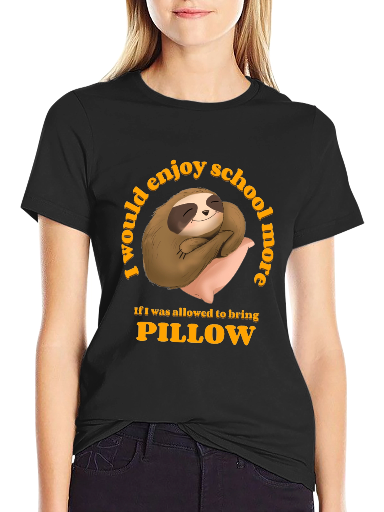 Sloth Pillow T-Shirt - School Nap Time Tee