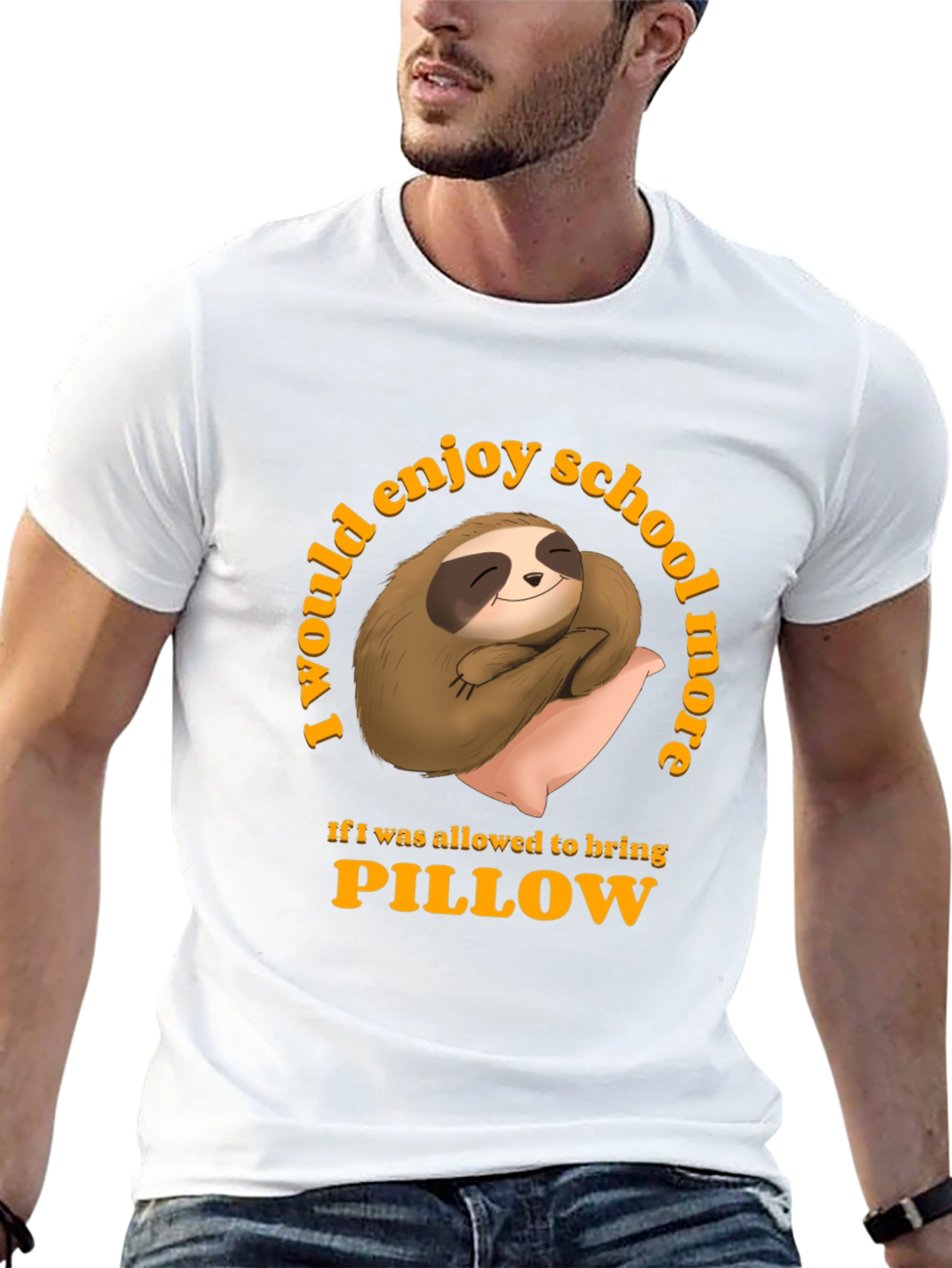 Sloth Pillow T-Shirt - School Nap Time Tee