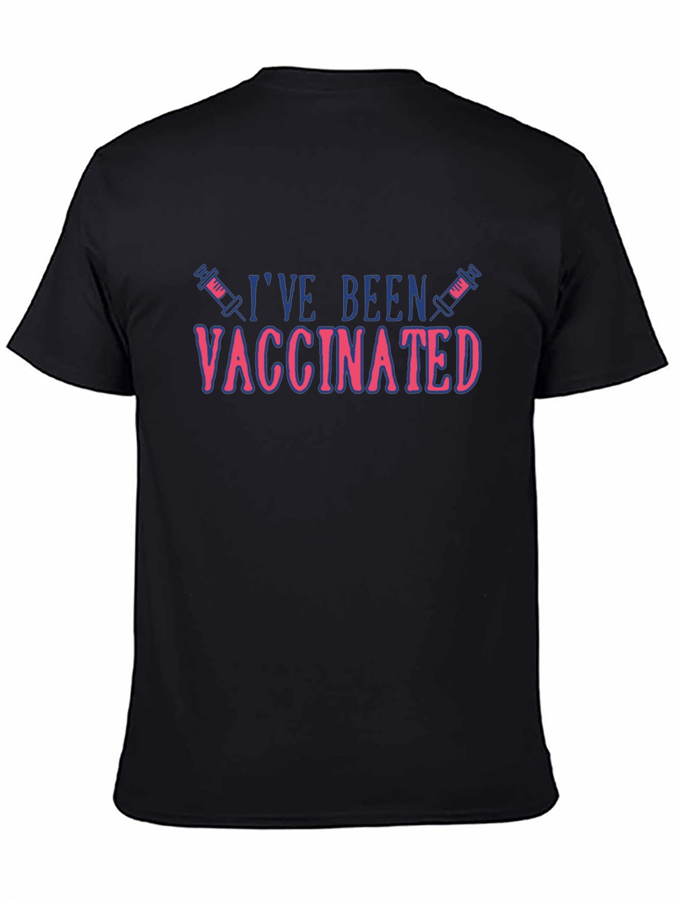 Vaccinated Graphic Tee - Black Cotton Blend