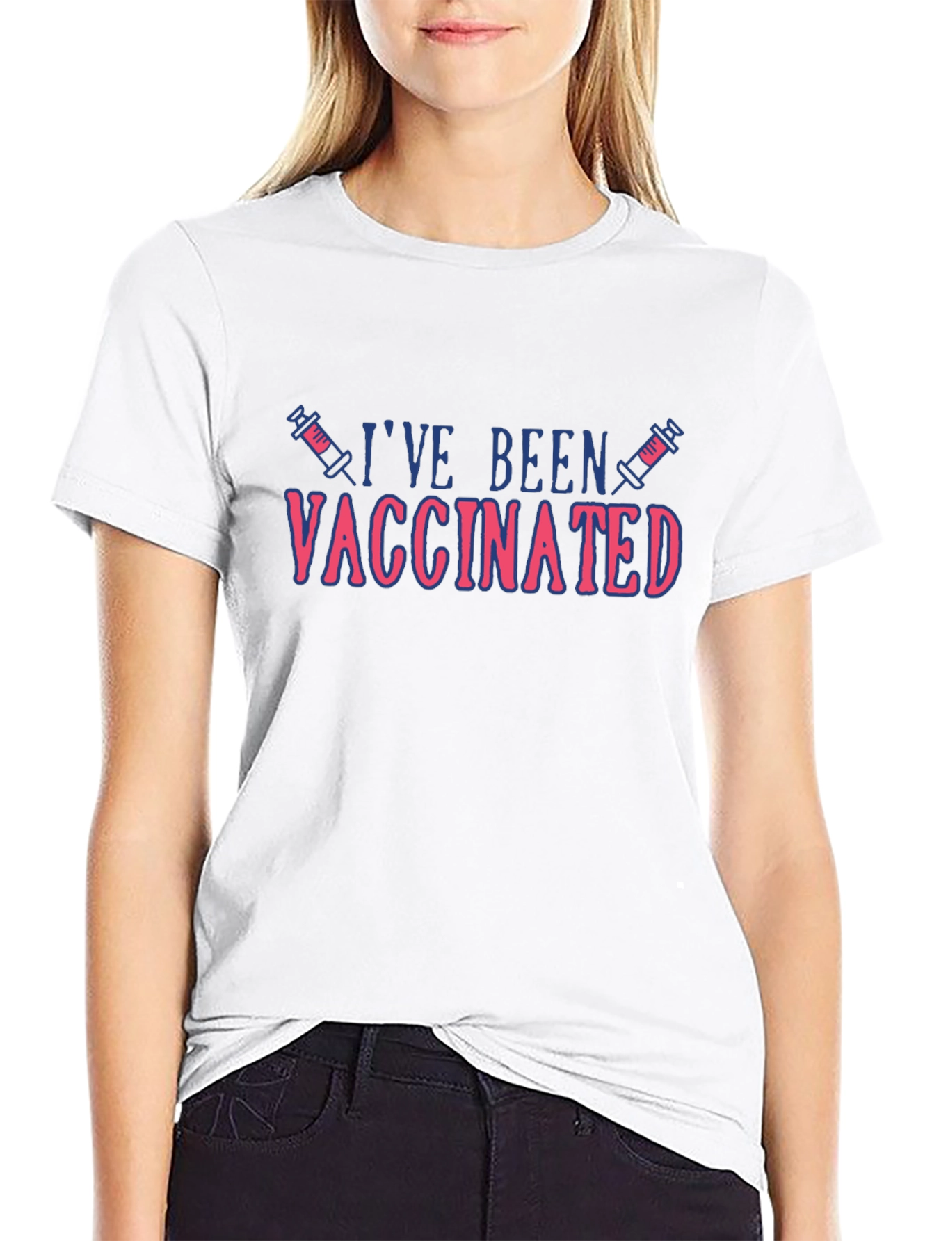 Vaccinated Graphic Tee - Black Cotton Blend