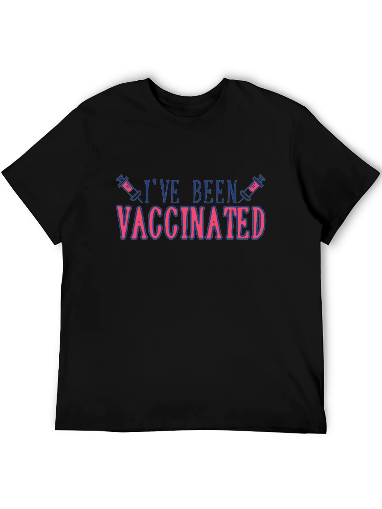 Vaccinated Graphic Tee - Black Cotton Blend