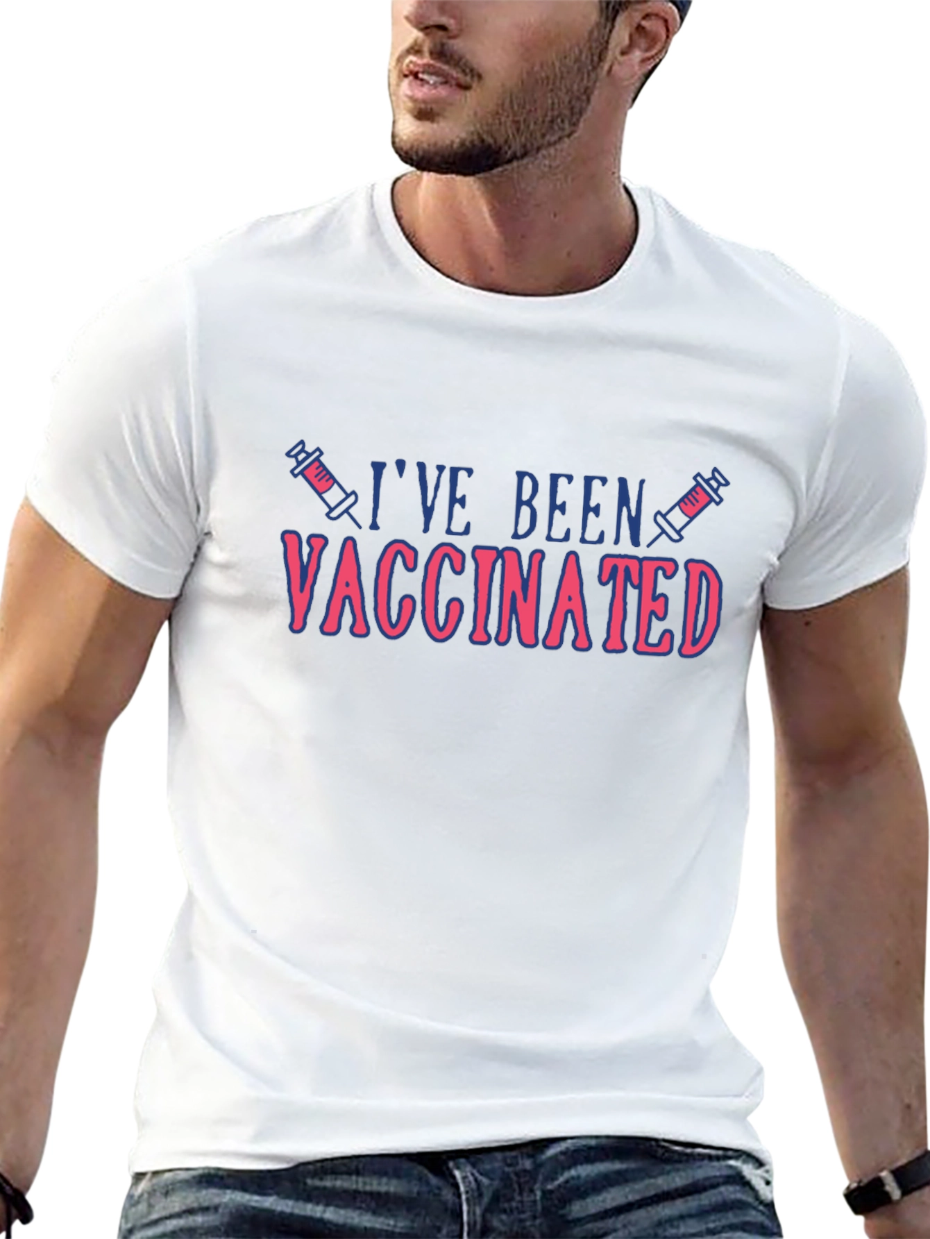 Vaccinated Graphic Tee - Black Cotton Blend