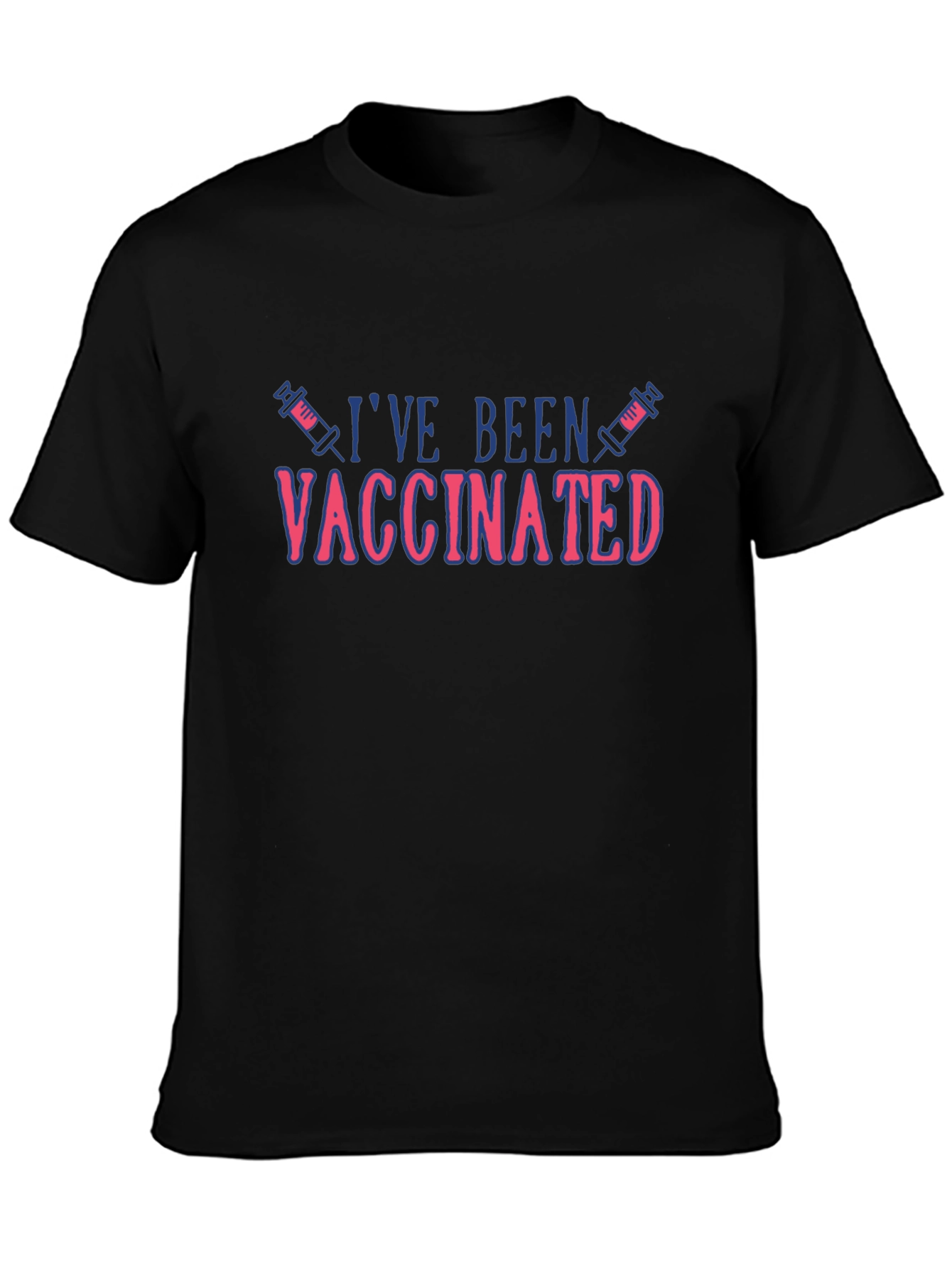 Vaccinated Graphic Tee - Black Cotton Blend