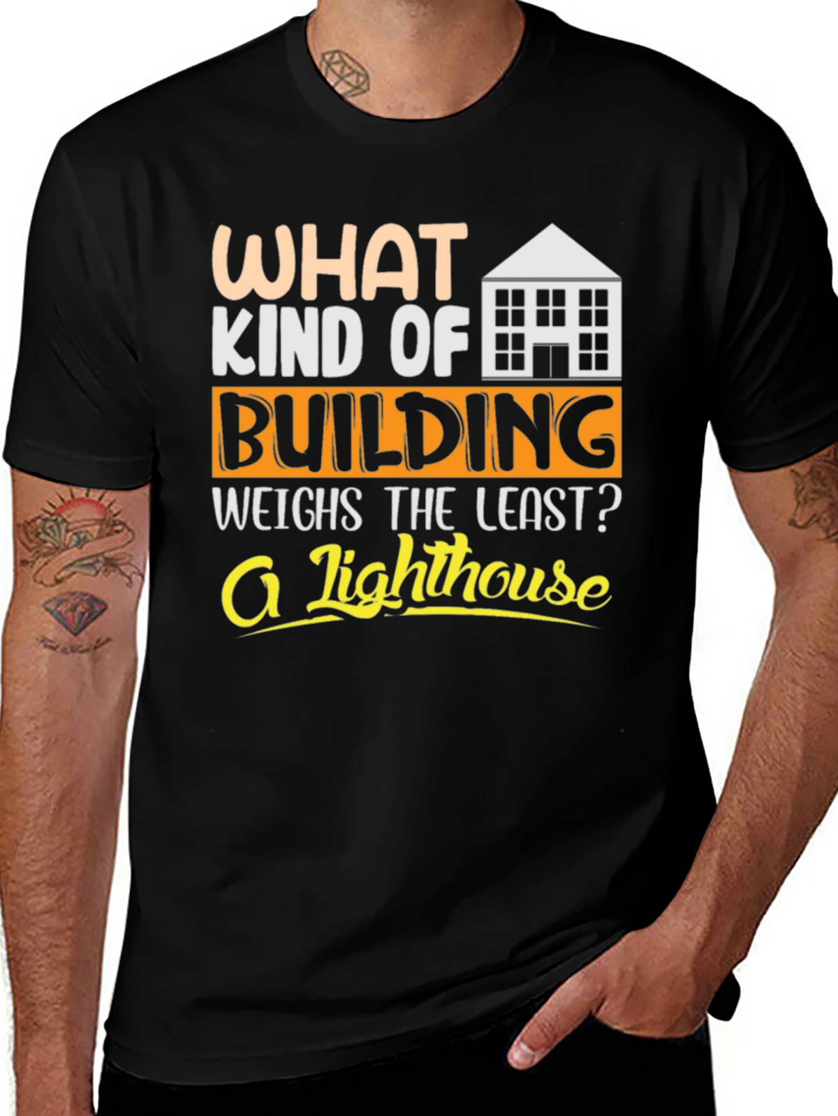 Funny Building Riddle Graphic T-Shirt