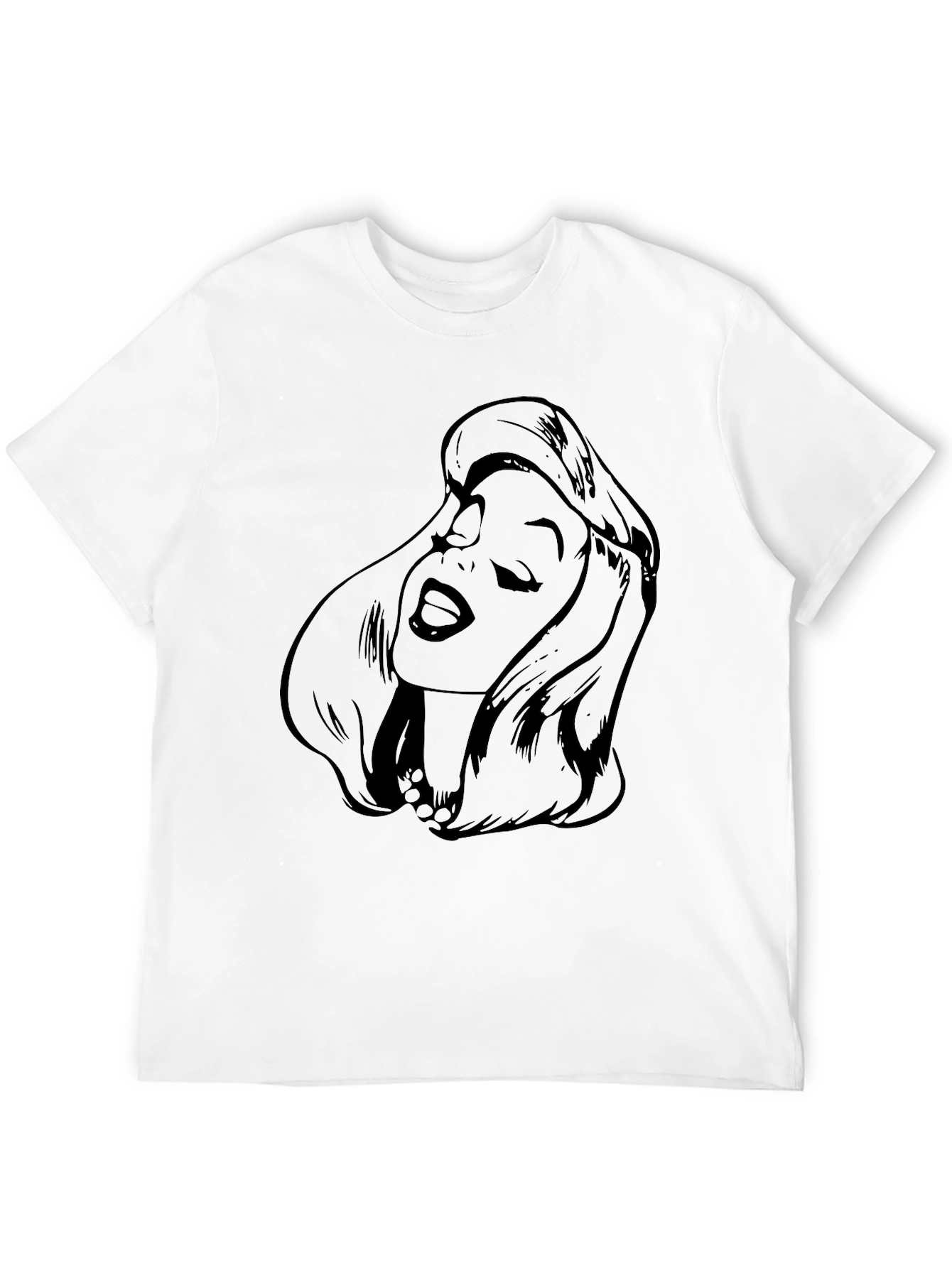 Retro Comic Woman Graphic Black T-Shirt