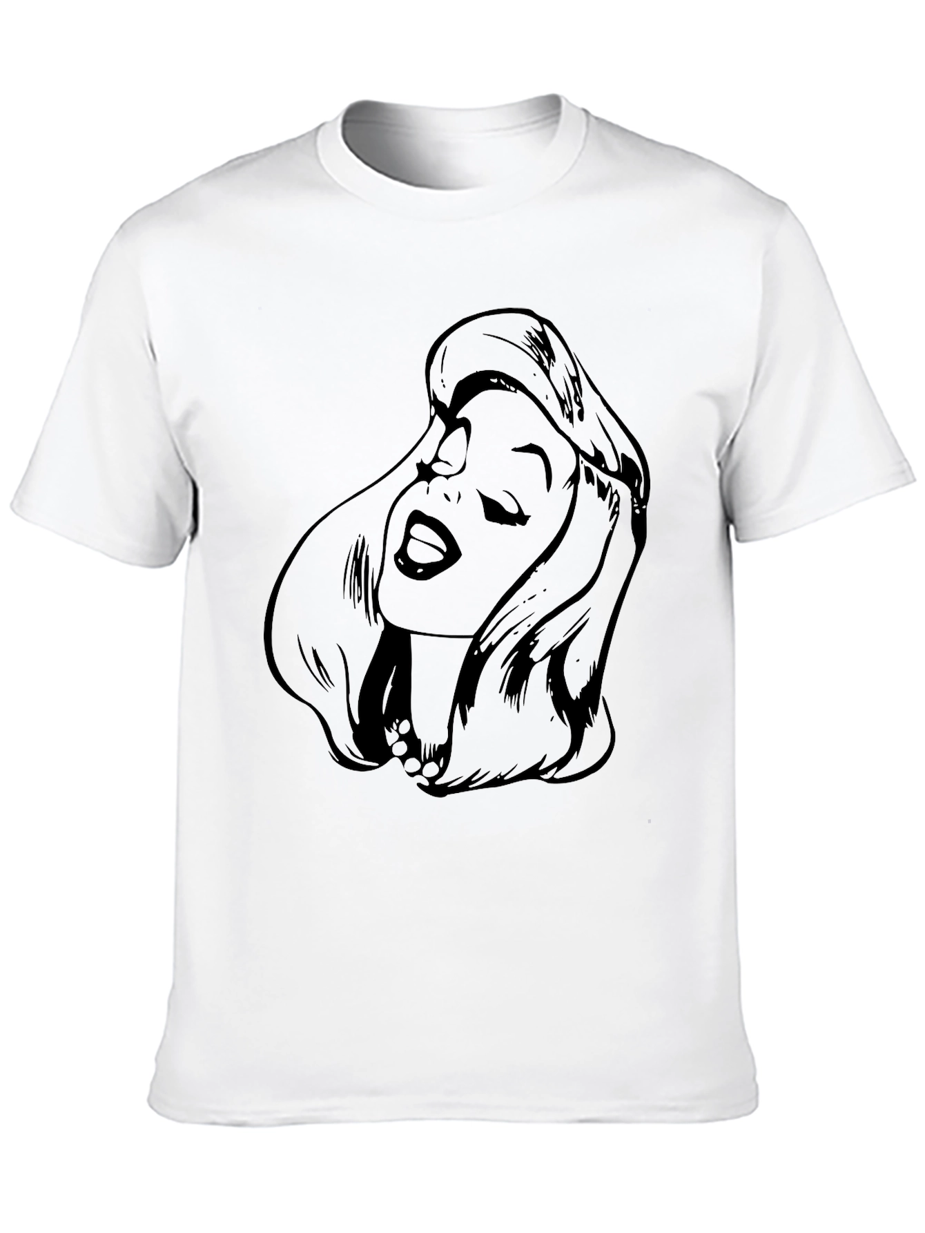 Retro Comic Woman Graphic Black T-Shirt