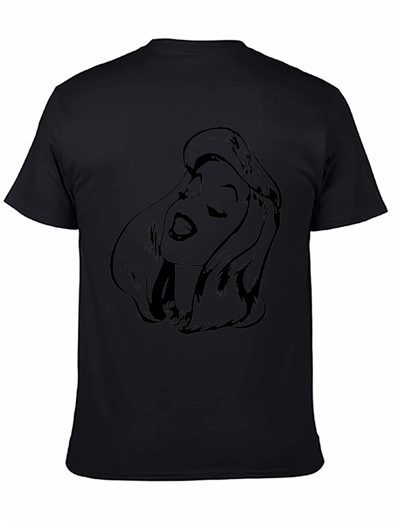 Retro Comic Woman Graphic Black T-Shirt