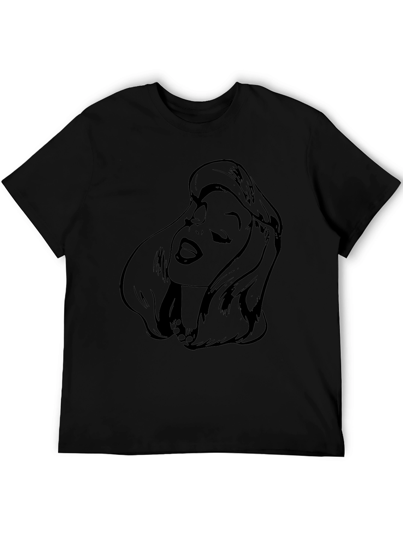 Retro Comic Woman Graphic Black T-Shirt