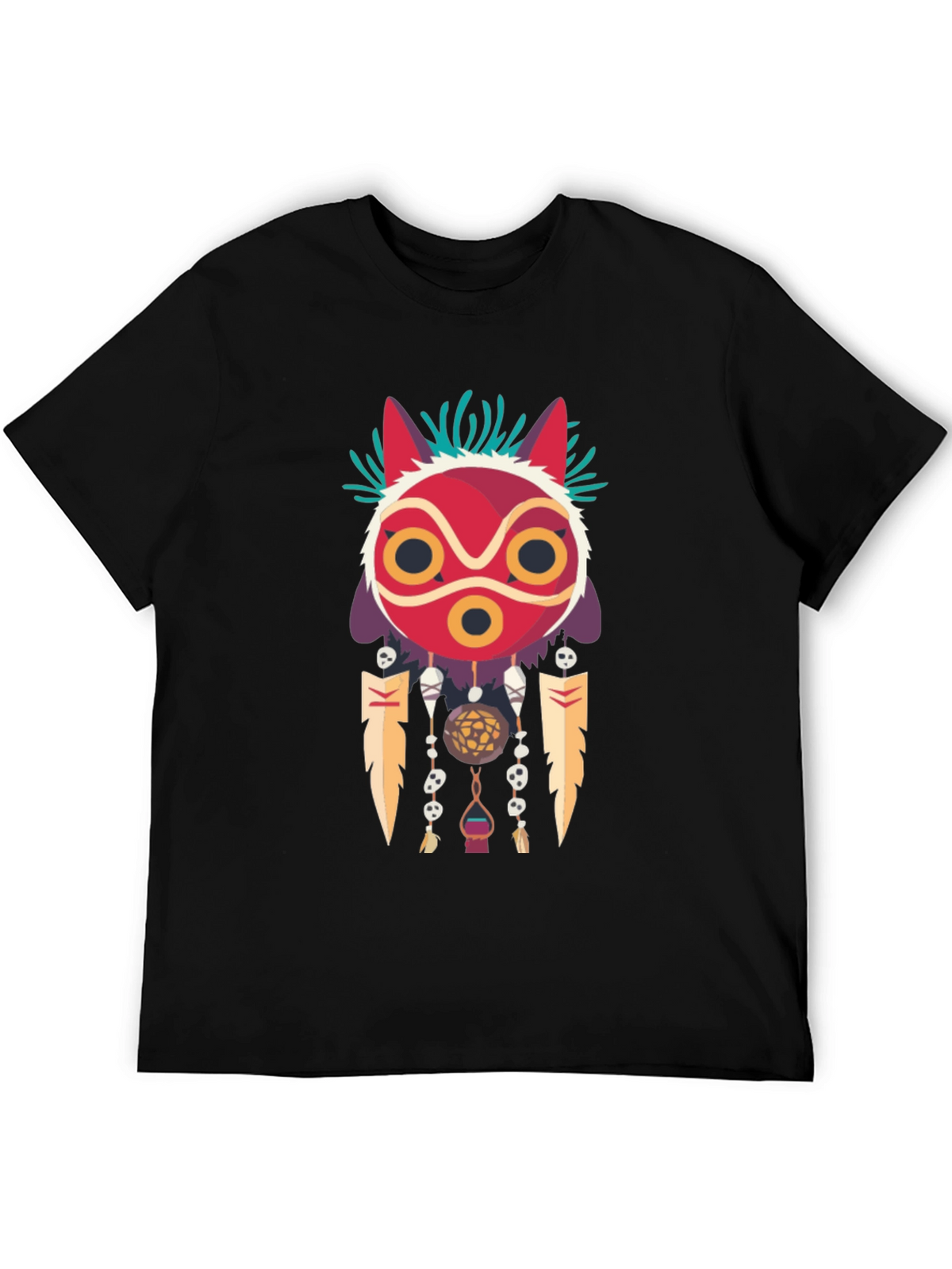 Mononoke Mask Graphic Tee -  Stylish Anime-Inspired Apparel