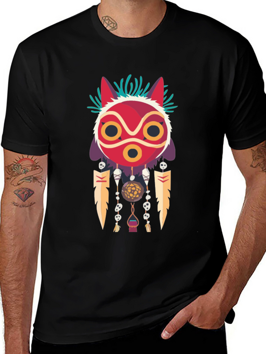 Mononoke Mask Graphic Tee -  Stylish Anime-Inspired Apparel