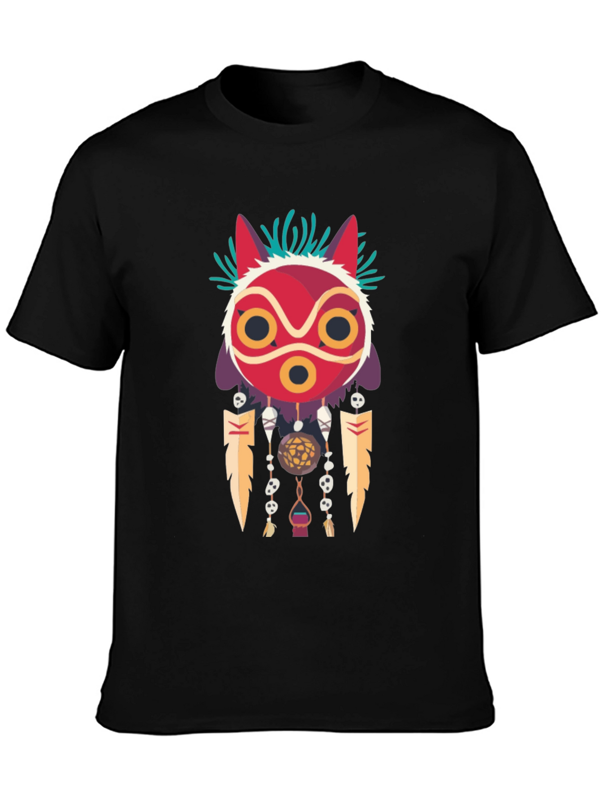 Mononoke Mask Graphic Tee -  Stylish Anime-Inspired Apparel