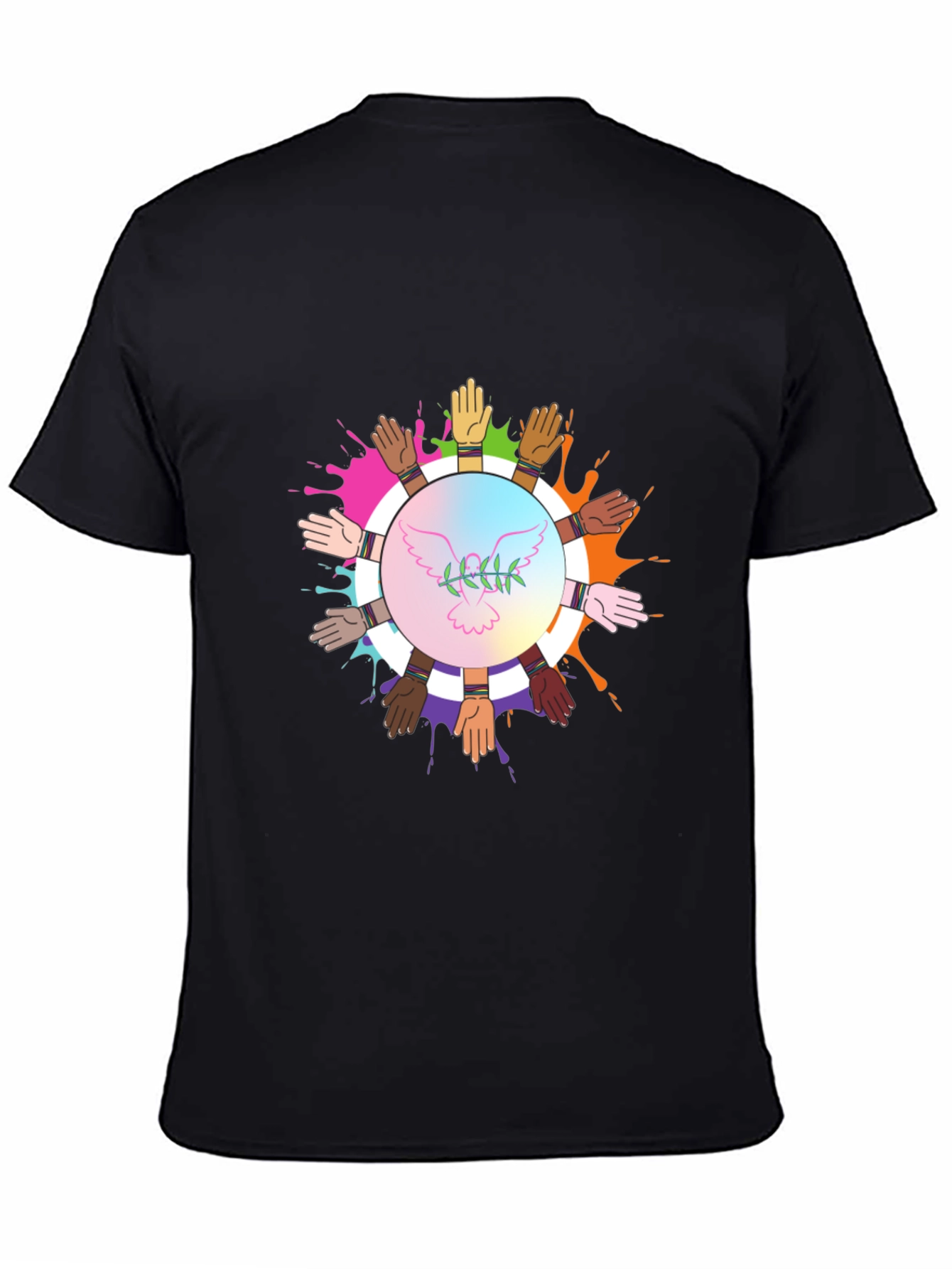 Unity Hands Peace Dove Graphic T-Shirt
