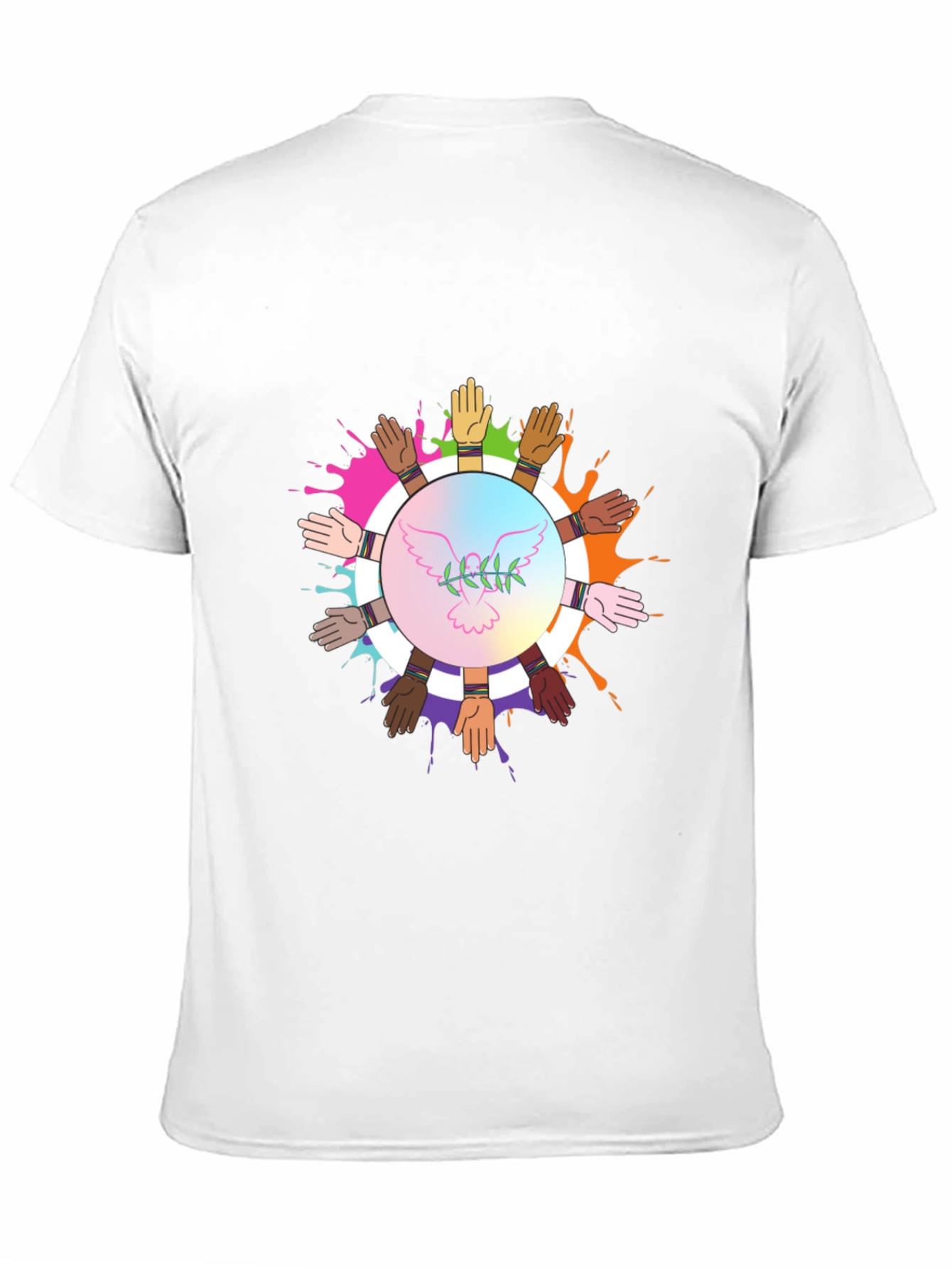 Unity Hands Peace Dove Graphic T-Shirt