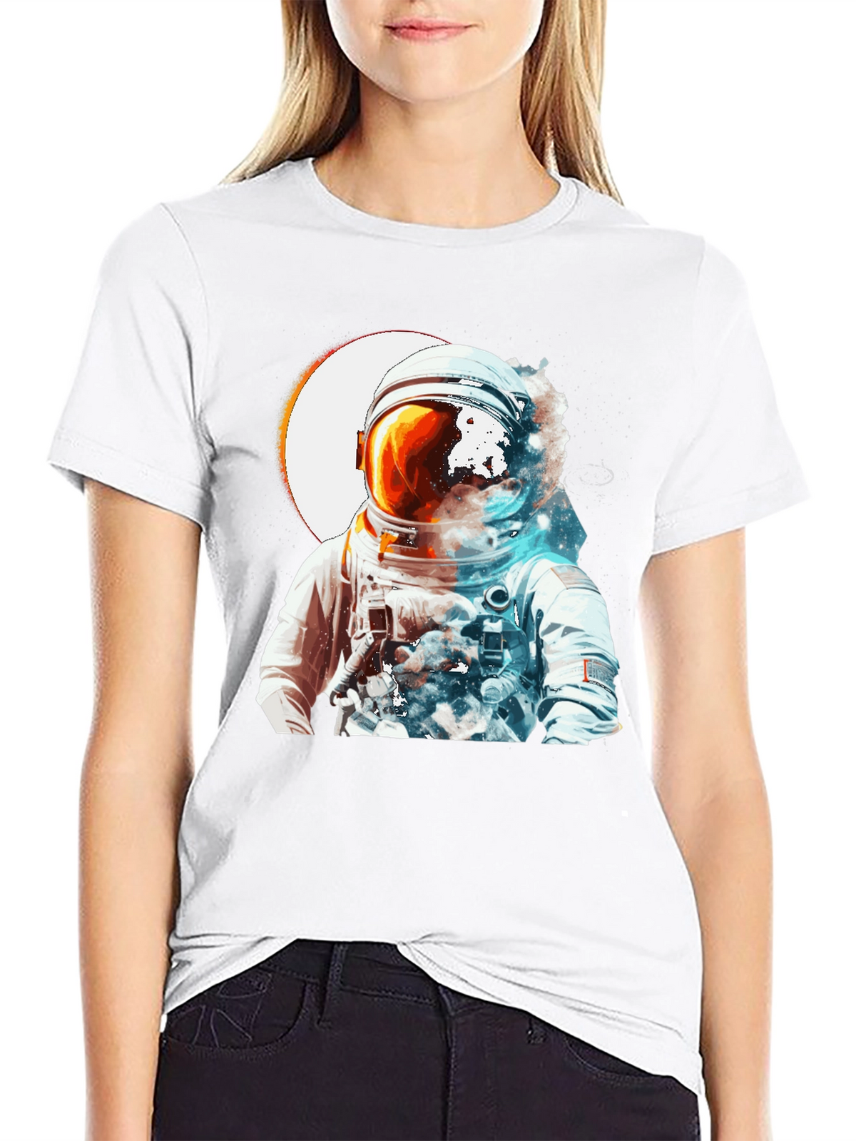 Astronaut Space Graphic Black T-Shirt