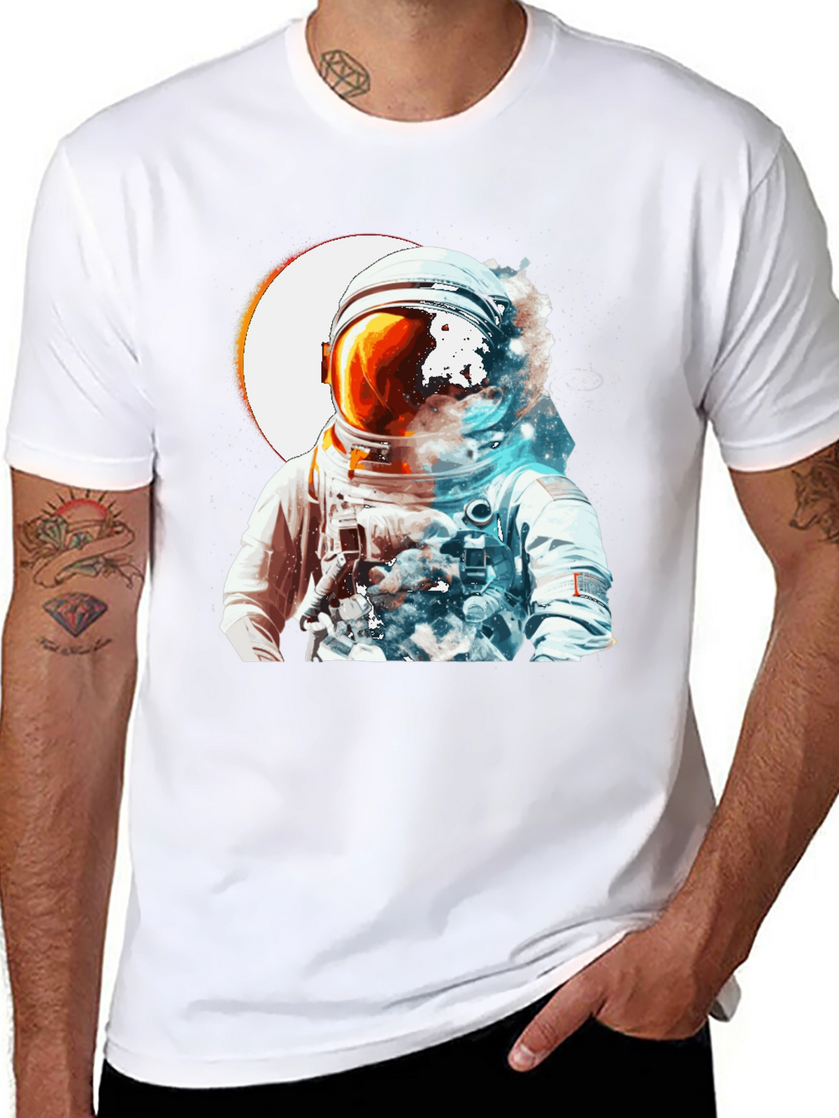 Astronaut Space Graphic Black T-Shirt